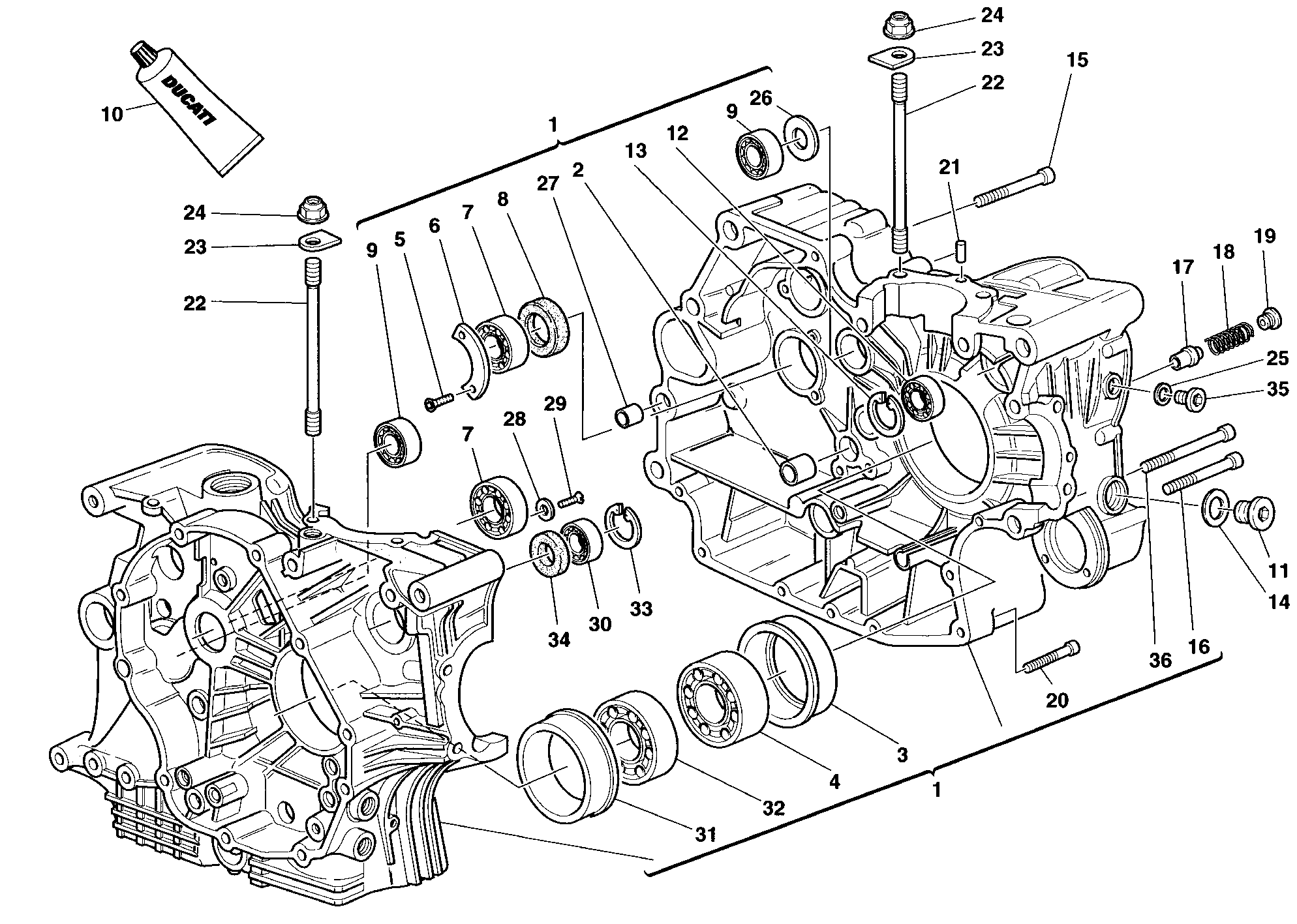 010 CARTER MOTEUR POUR SUPERBIKE 916 SENNA 1998