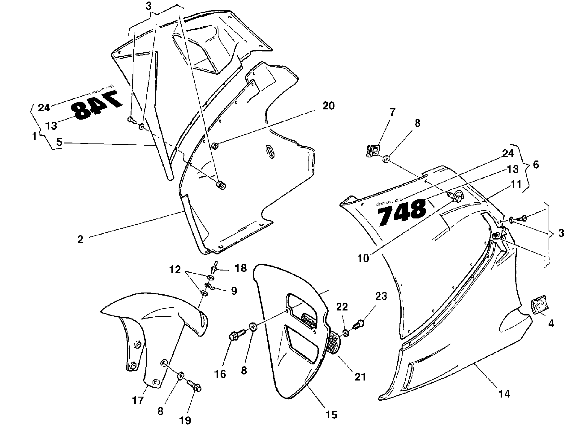 361 HABILLAGE POUR SUPERBIKE 748 1999