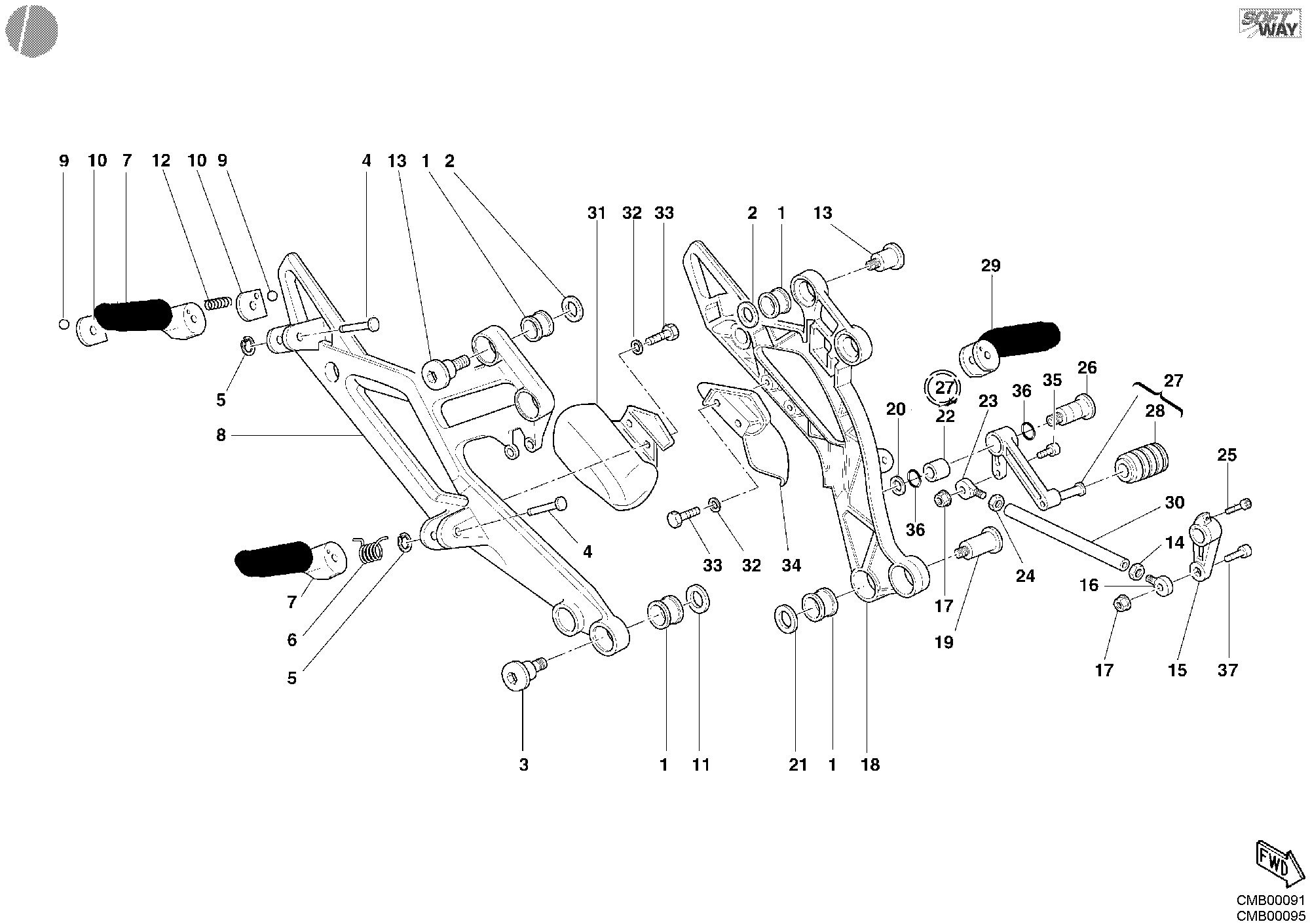031 REPOSE PIEDS POUR MONSTER 400 2005