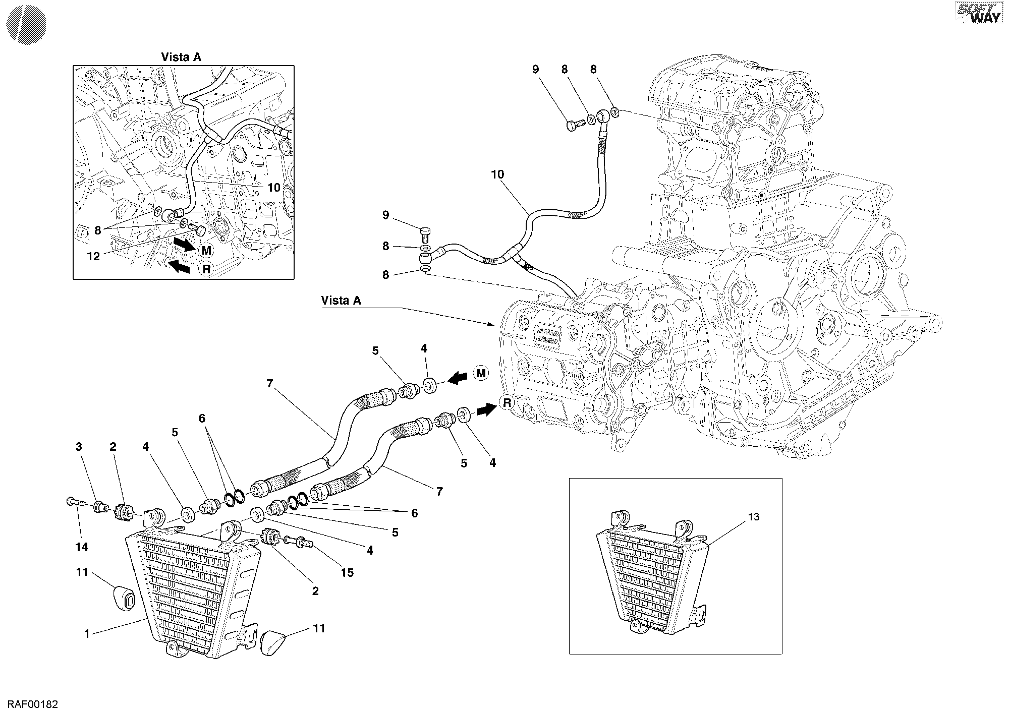 016 RADIATEUR A HUILE POUR SUPERBIKE 999 2006