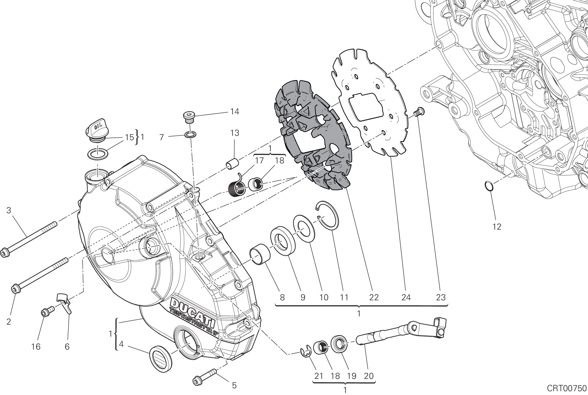 005 COUVERCLE EMBRAYAGE POUR SUPERSPORT S 2017