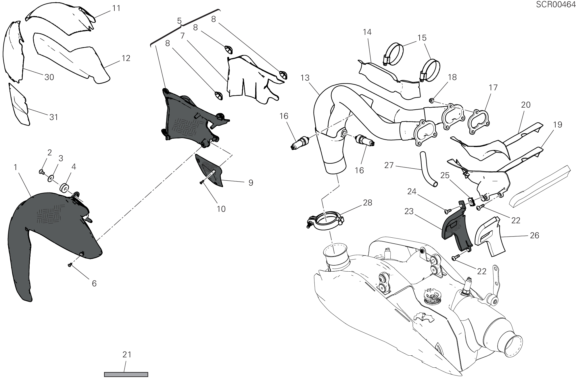 31B ECHAPPEMENT POUR SUPERBIKE PANIGALE V4 TRICOLORE 2025