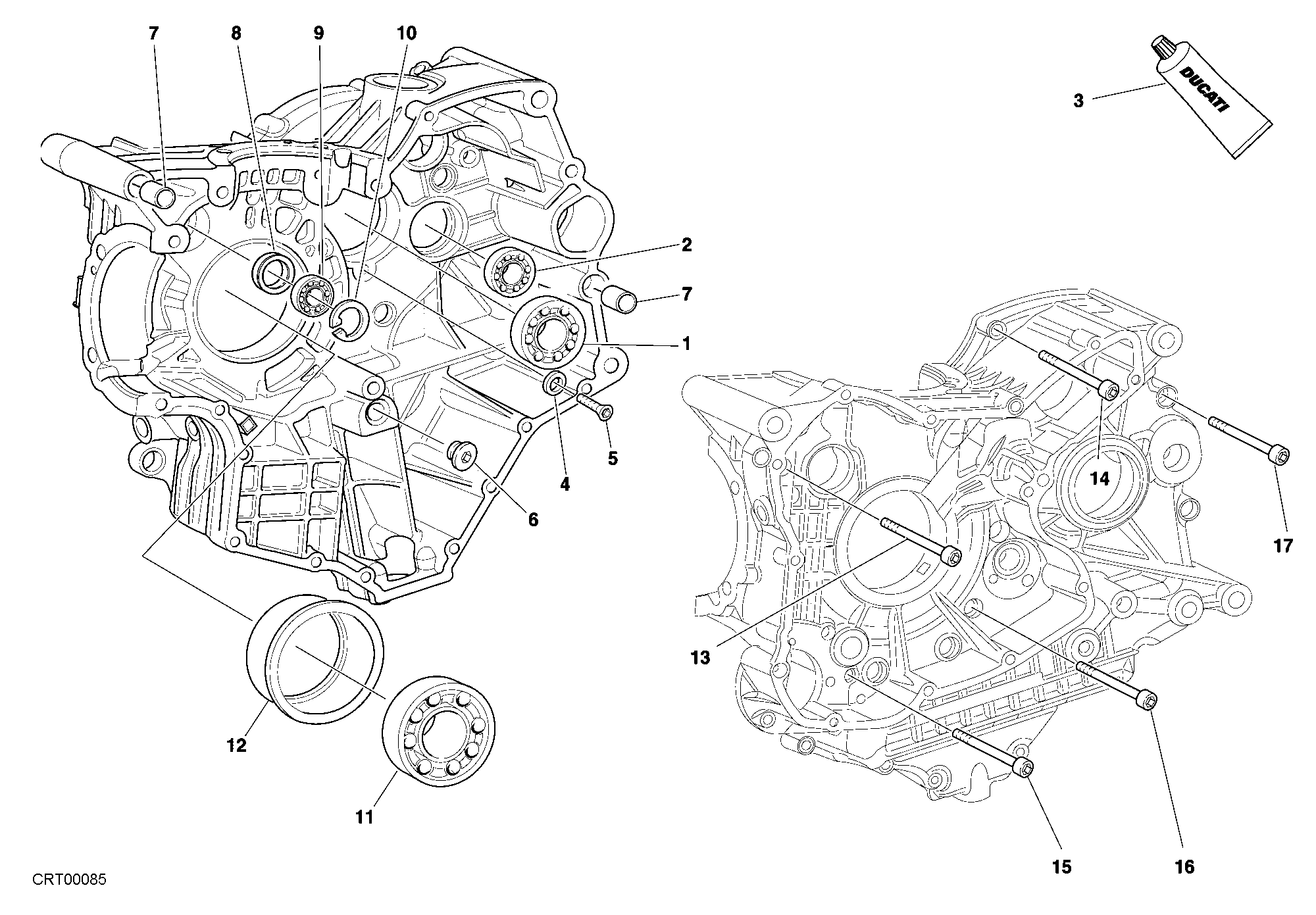 10A ROULEMENTS CARTER MOTEUR POUR SUPERBIKE 996 R 2001