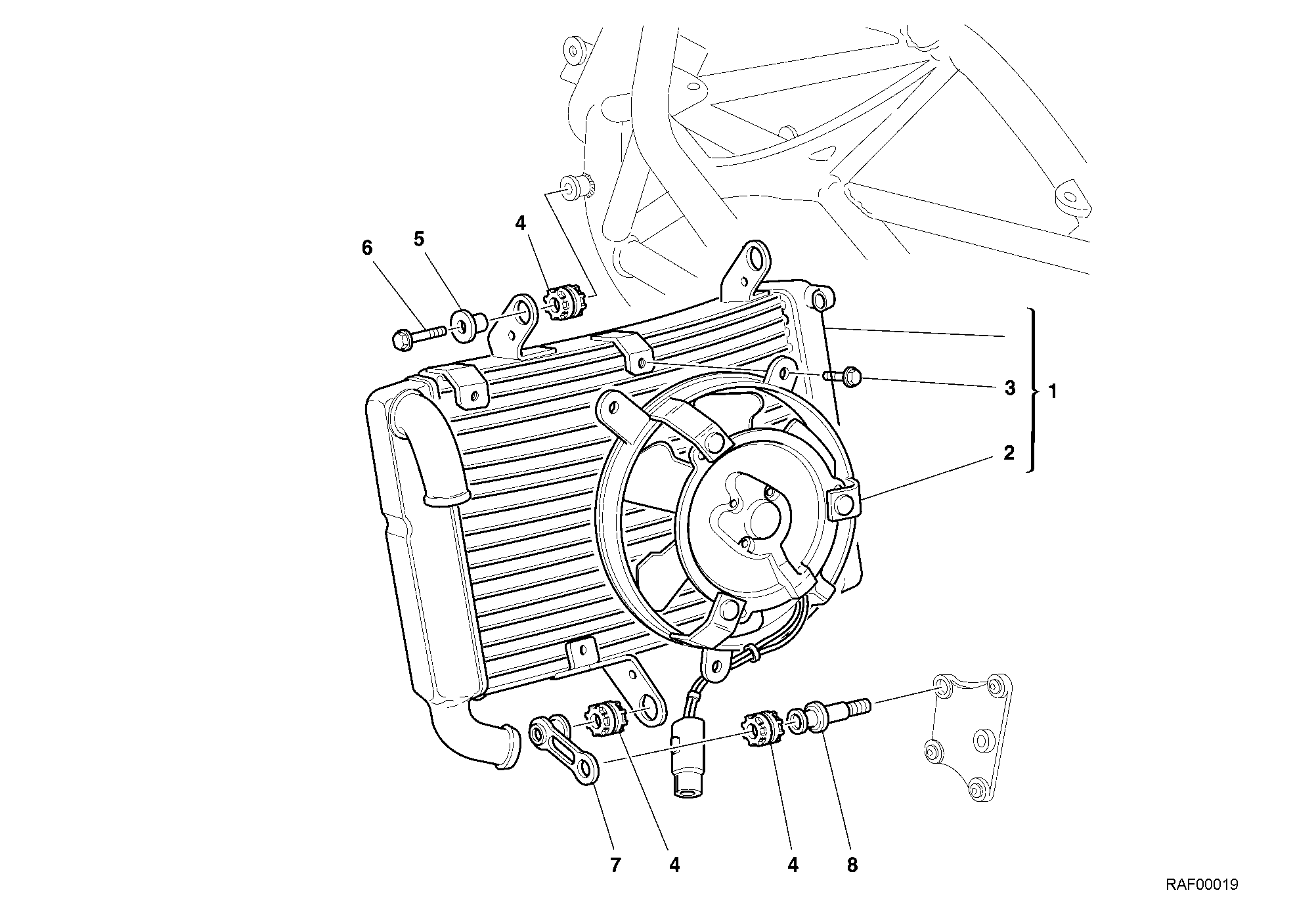 032 RADIATEUR DEAU POUR SUPERBIKE 748 S 2000