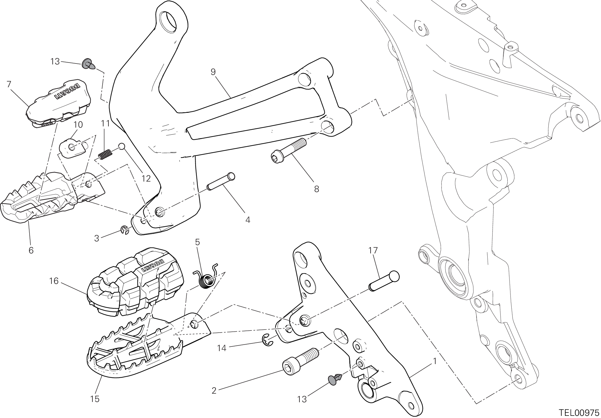 27D REPOSE PIEDS DROIT POUR MULTISTRADA 1200 ENDURO TOURING 2016