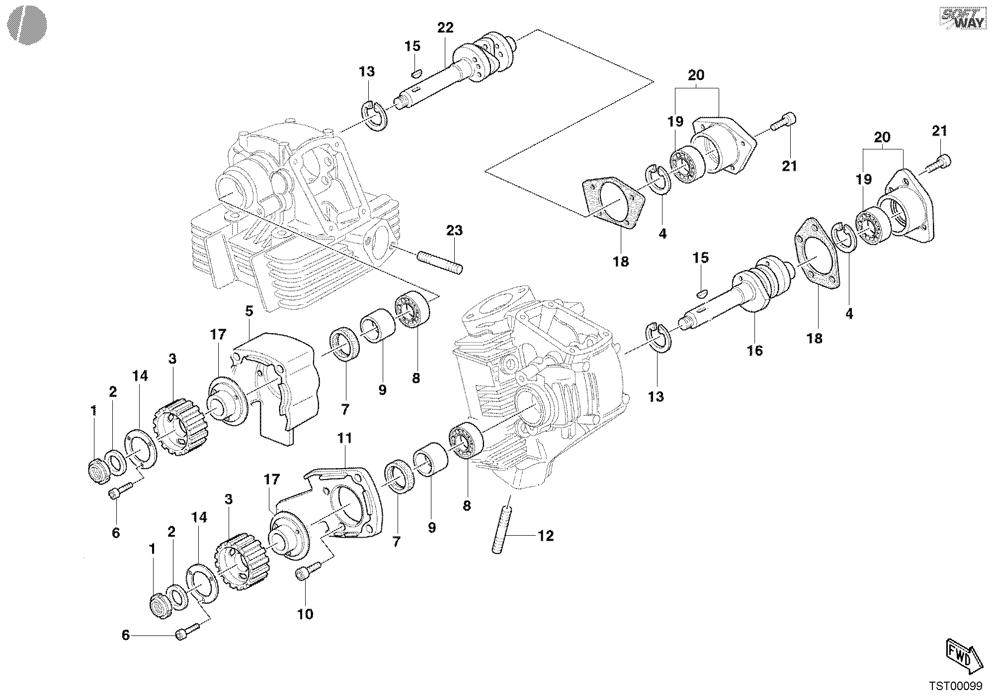 013 ARBRE A CAMES POUR MONSTER S2R 800 2005