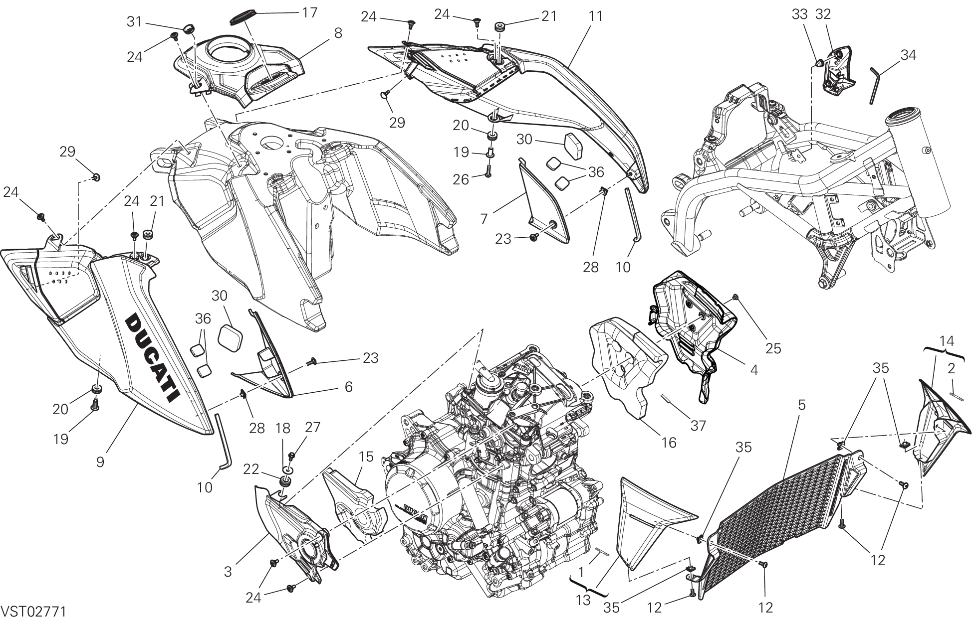 36B HABILLAGE POUR HYPERMOTARD 698 MONO 2024