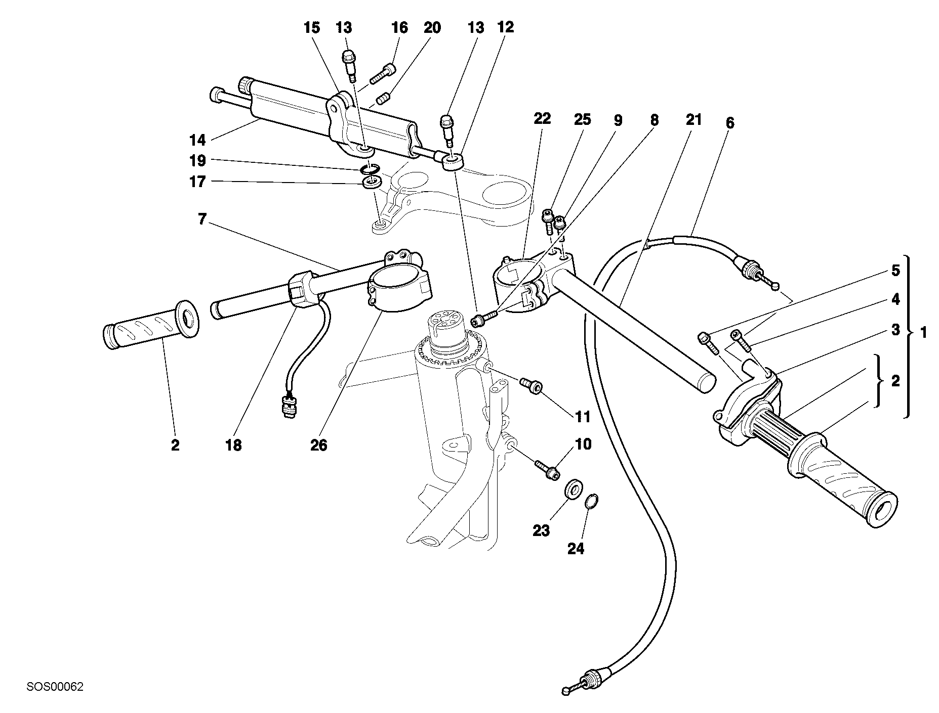 021 GUIDON POUR SUPERBIKE 996 RS 2001