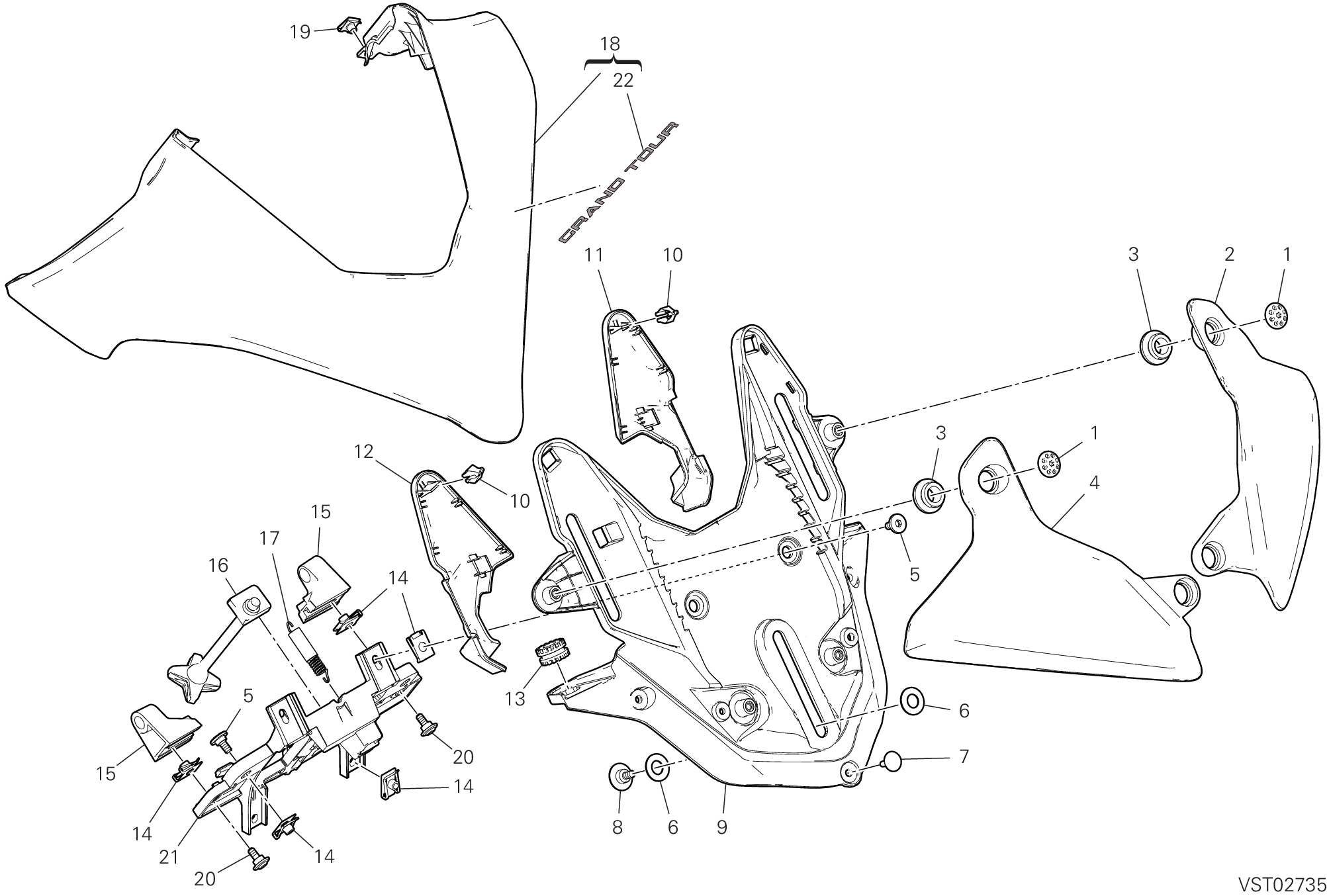 37B SUPPORT BULLE POUR MULTISTRADA V4 GRAND TOUR 2024