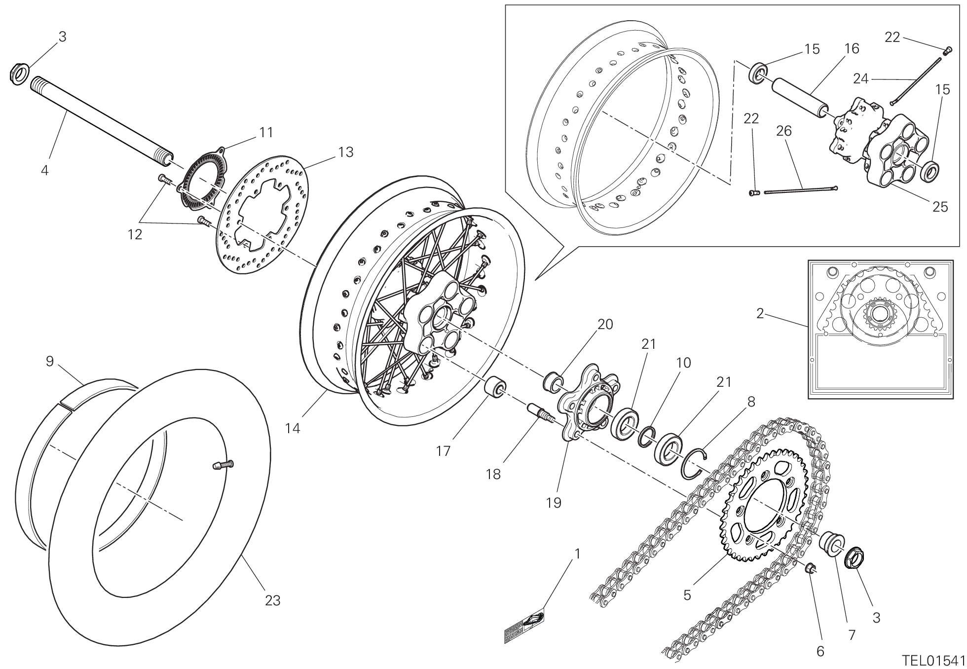 29A ROUE ARRIERE POUR SCRAMBLER 1100 TRIBUTE PRO 2022