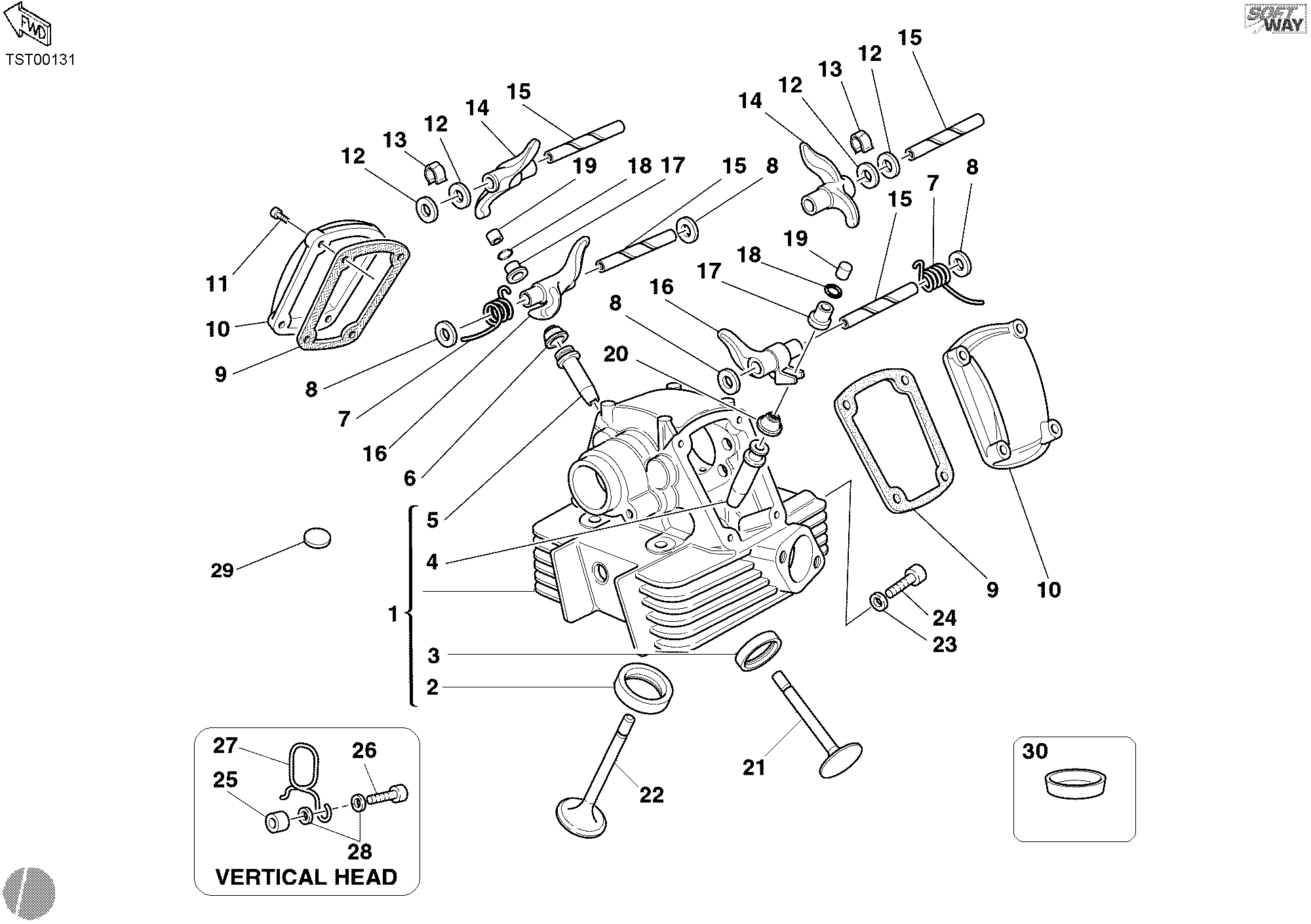 014 CULASSE VERTICALE POUR MONSTER 620 2004