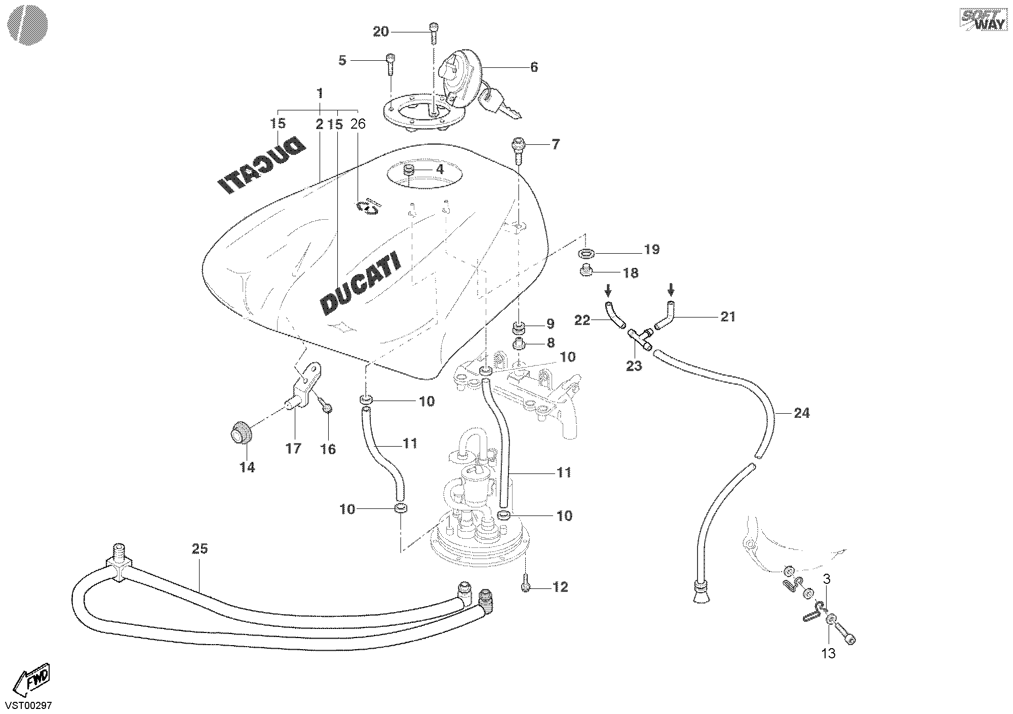 034 RESERVOIR CARBURANT POUR SUPERBIKE 998 MATRIX 2004