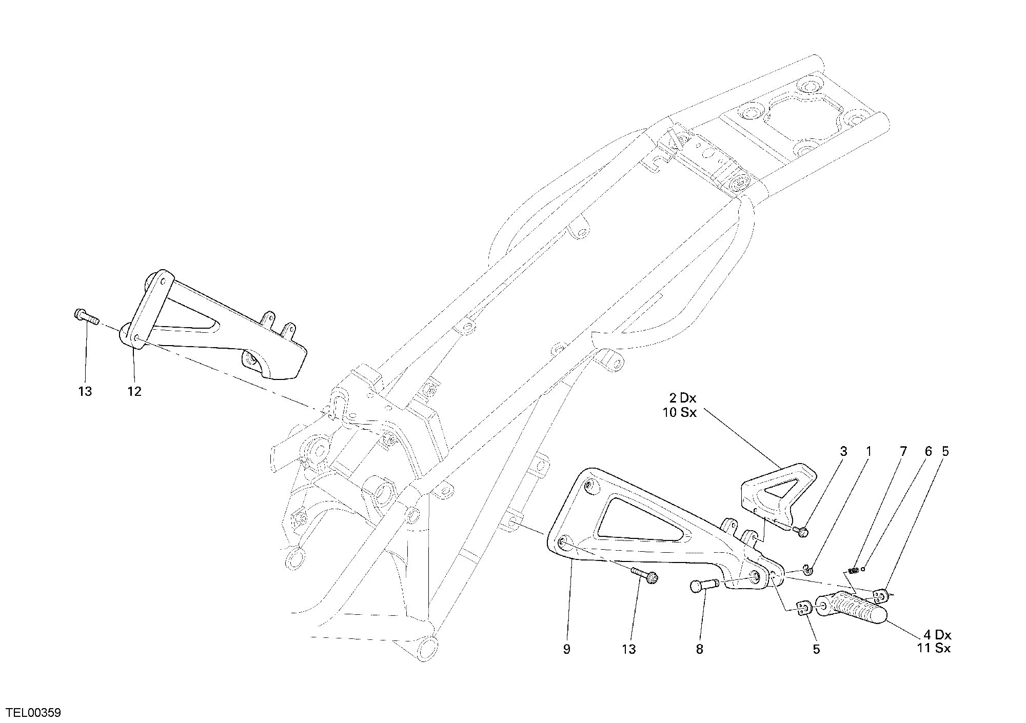 26A REPOSE PIEDS ARRIERE POUR MONSTER S4RS 2007