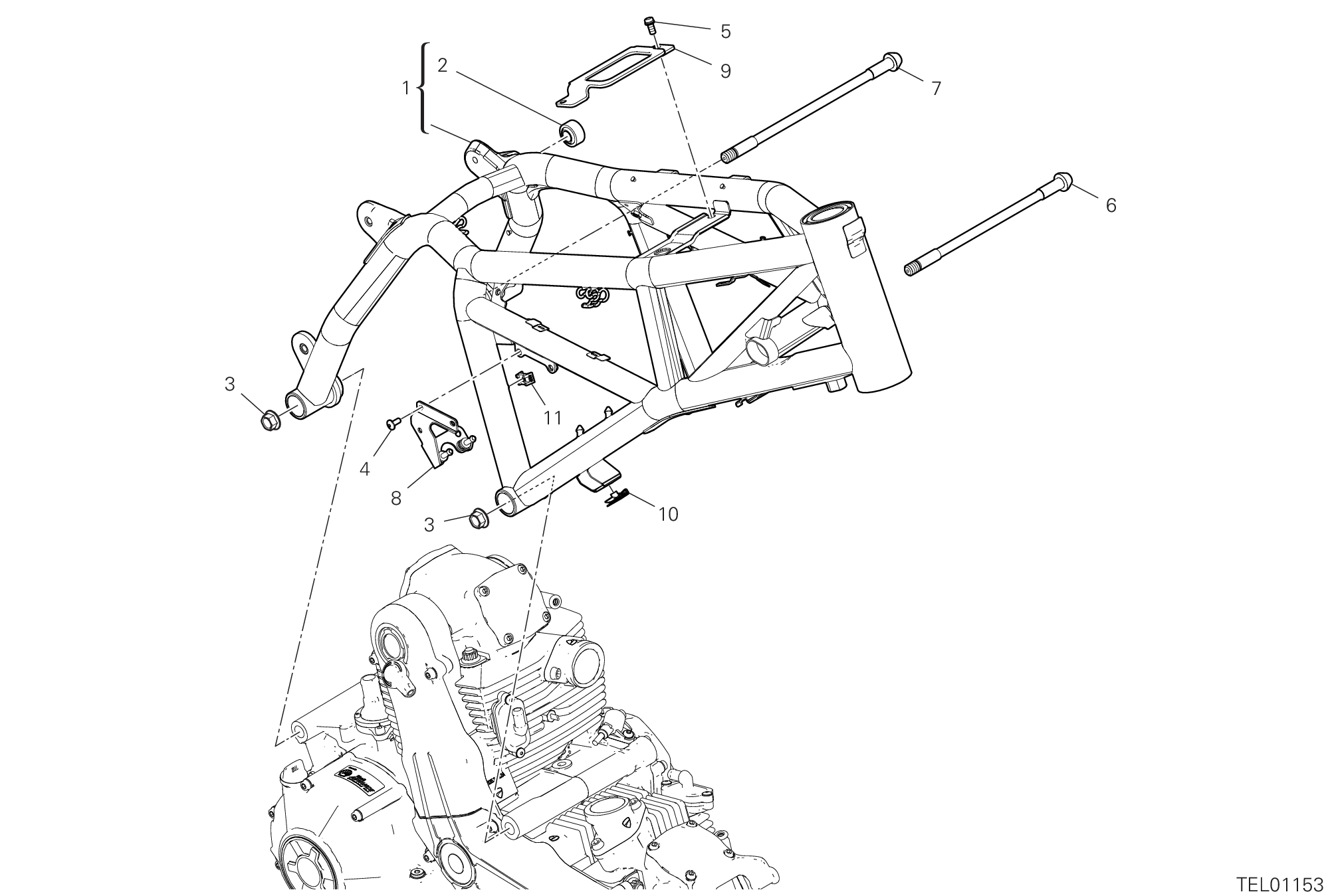 33A CADRE POUR SCRAMBLER 1100 SPORT PRO 2025