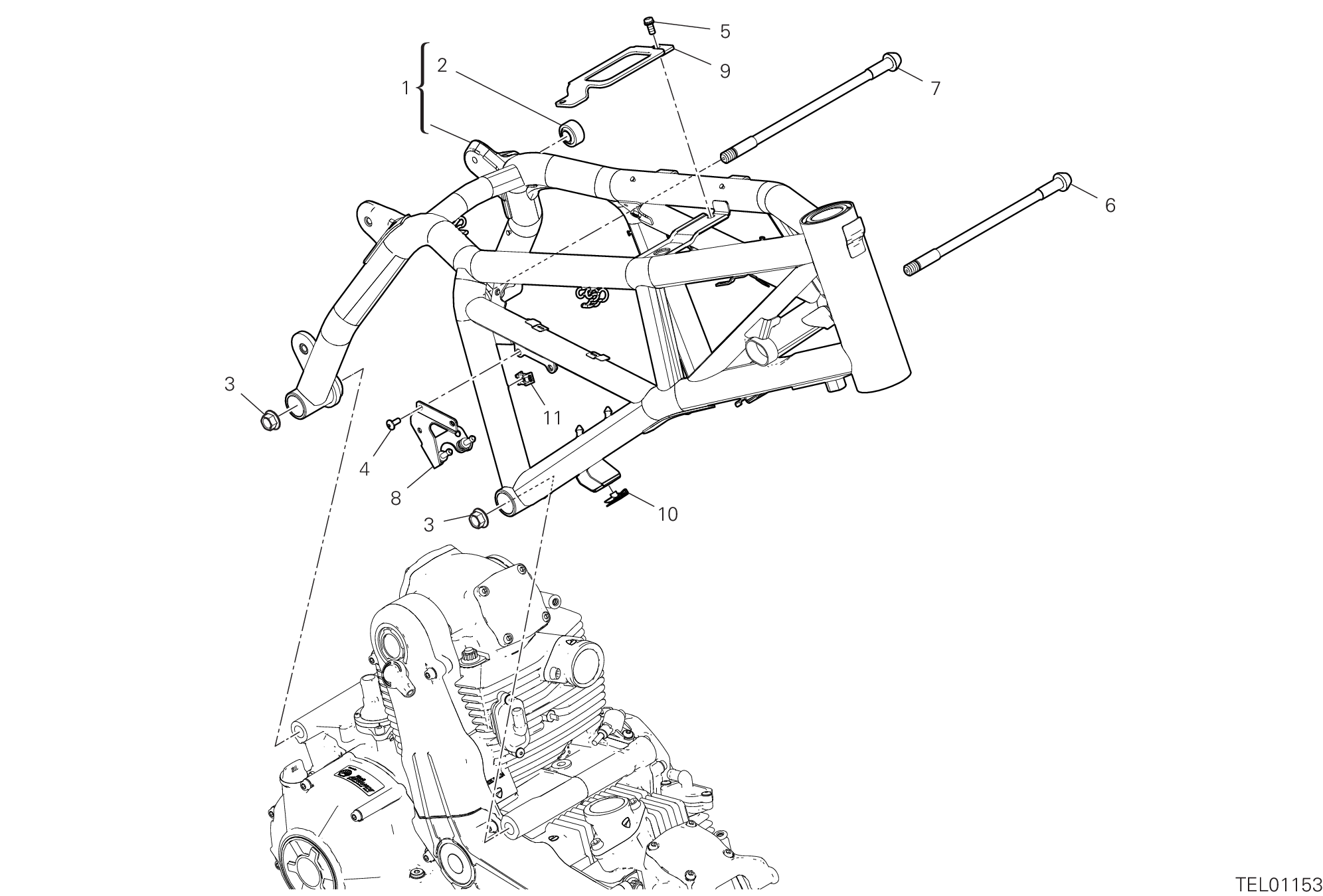 33A CADRE POUR SCRAMBLER 1100 DARK PRO 2021