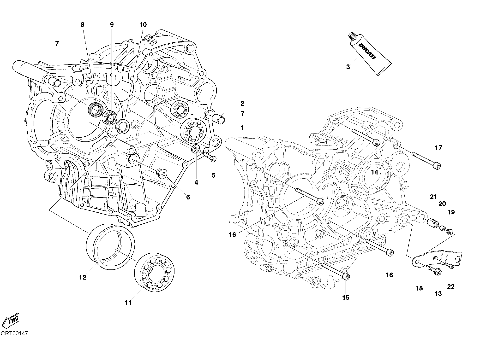 10A ROULEMENTS CARTER MOTEUR POUR SUPERBIKE 999 S 2003
