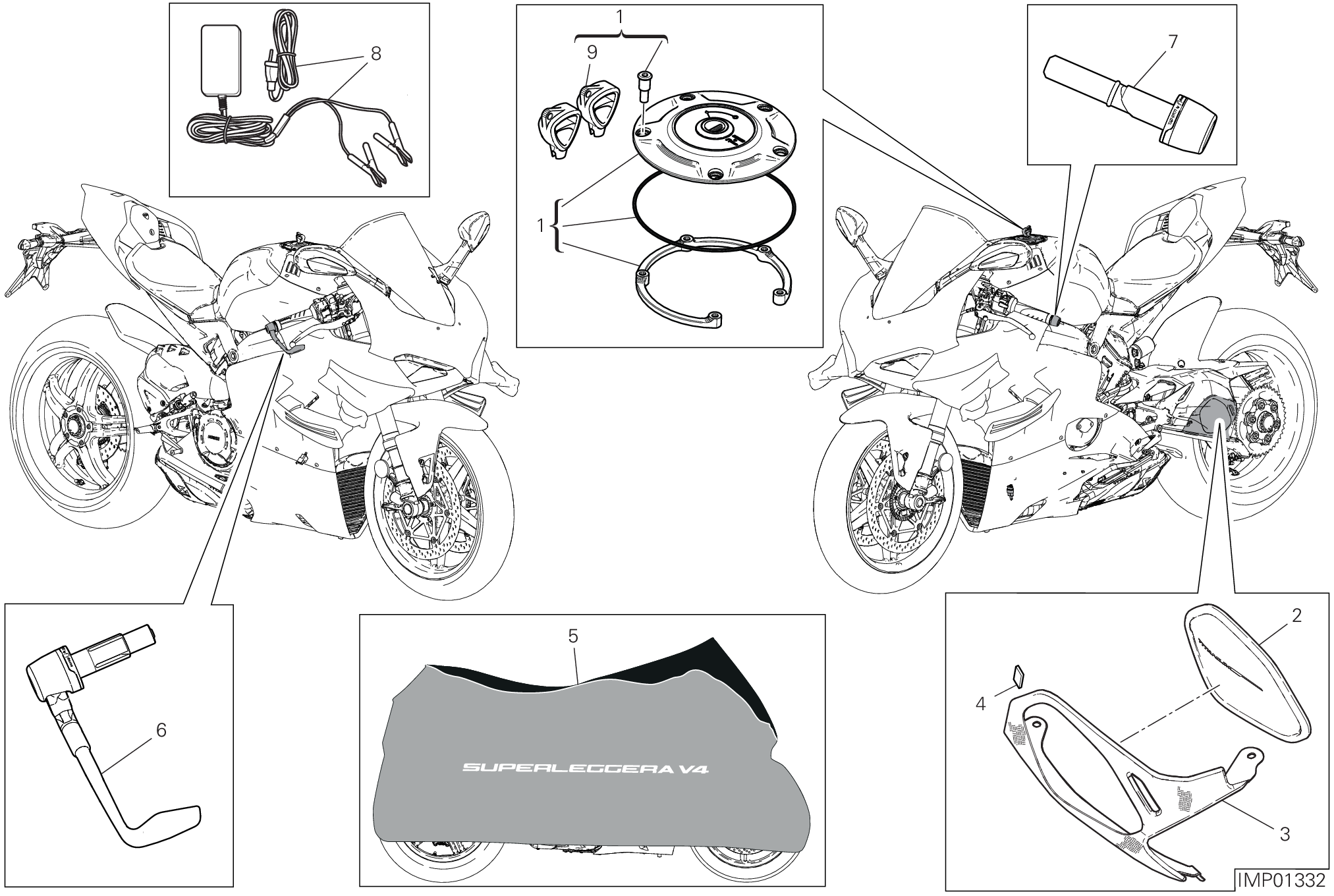 39E ACCESSOIRES POUR SUPERBIKE SUPERLEGGERA V4 2020