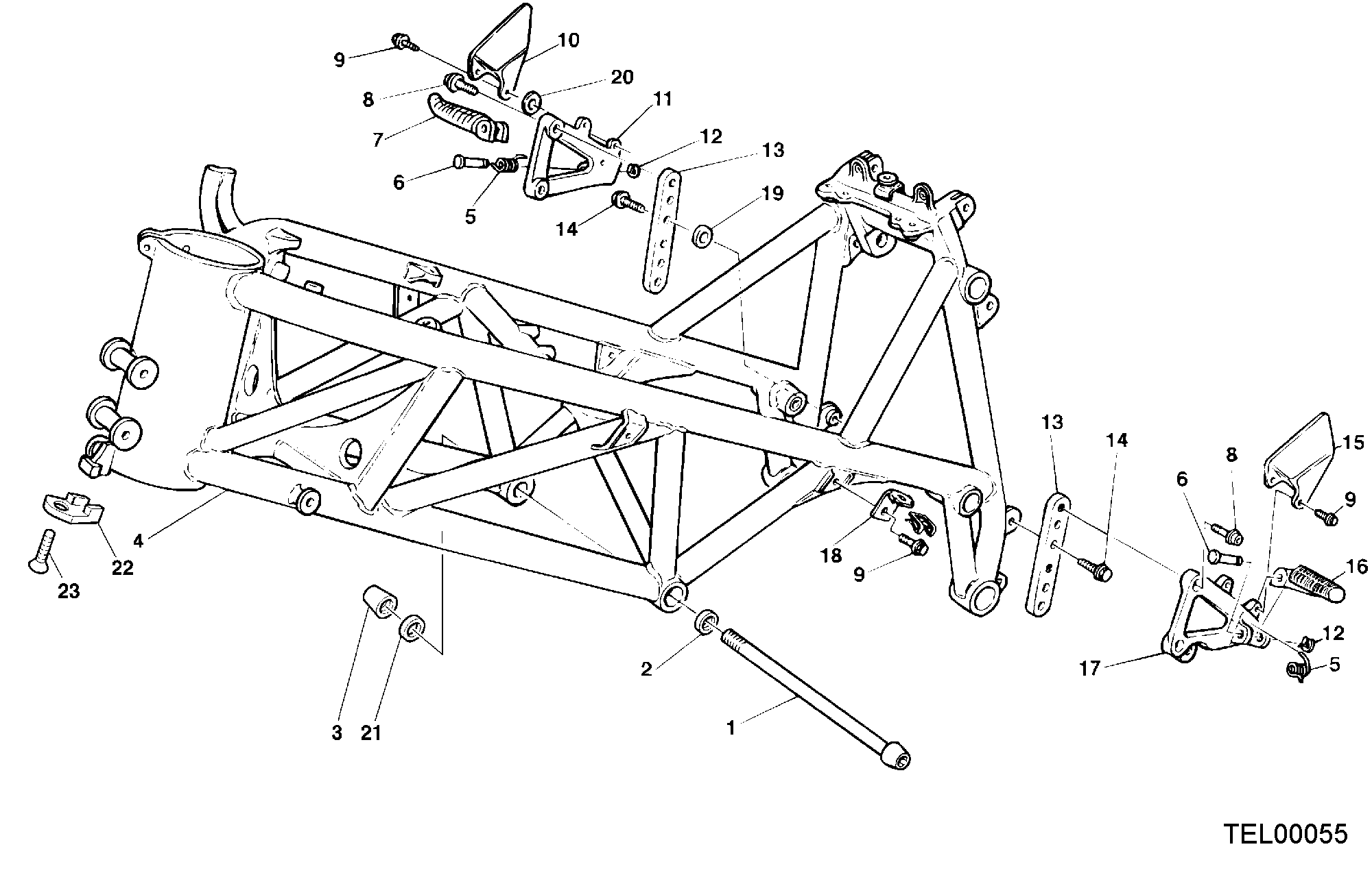 023 CADRE POUR SUPERBIKE 748 RS 2000