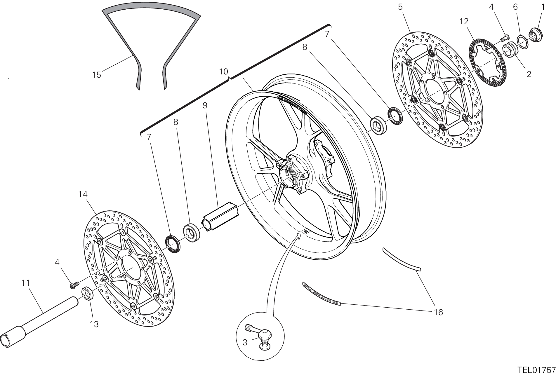 28A ROUE AVANT POUR MULTISTRADA V4 RS WITH OPTIONALS 2025
