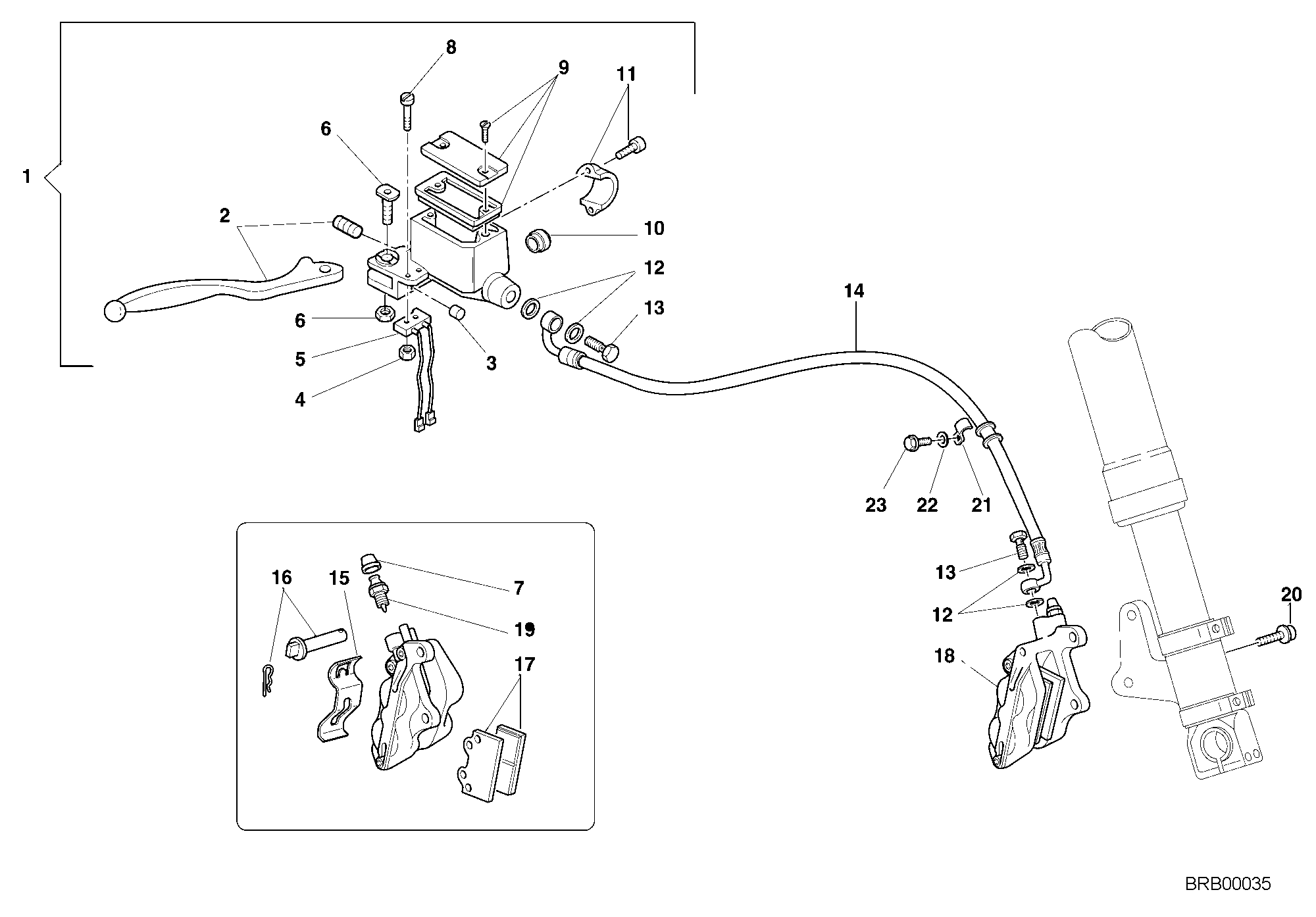 027 SYSTEME DE FREIN AVANT POUR SUPERSPORT 750 S 2001