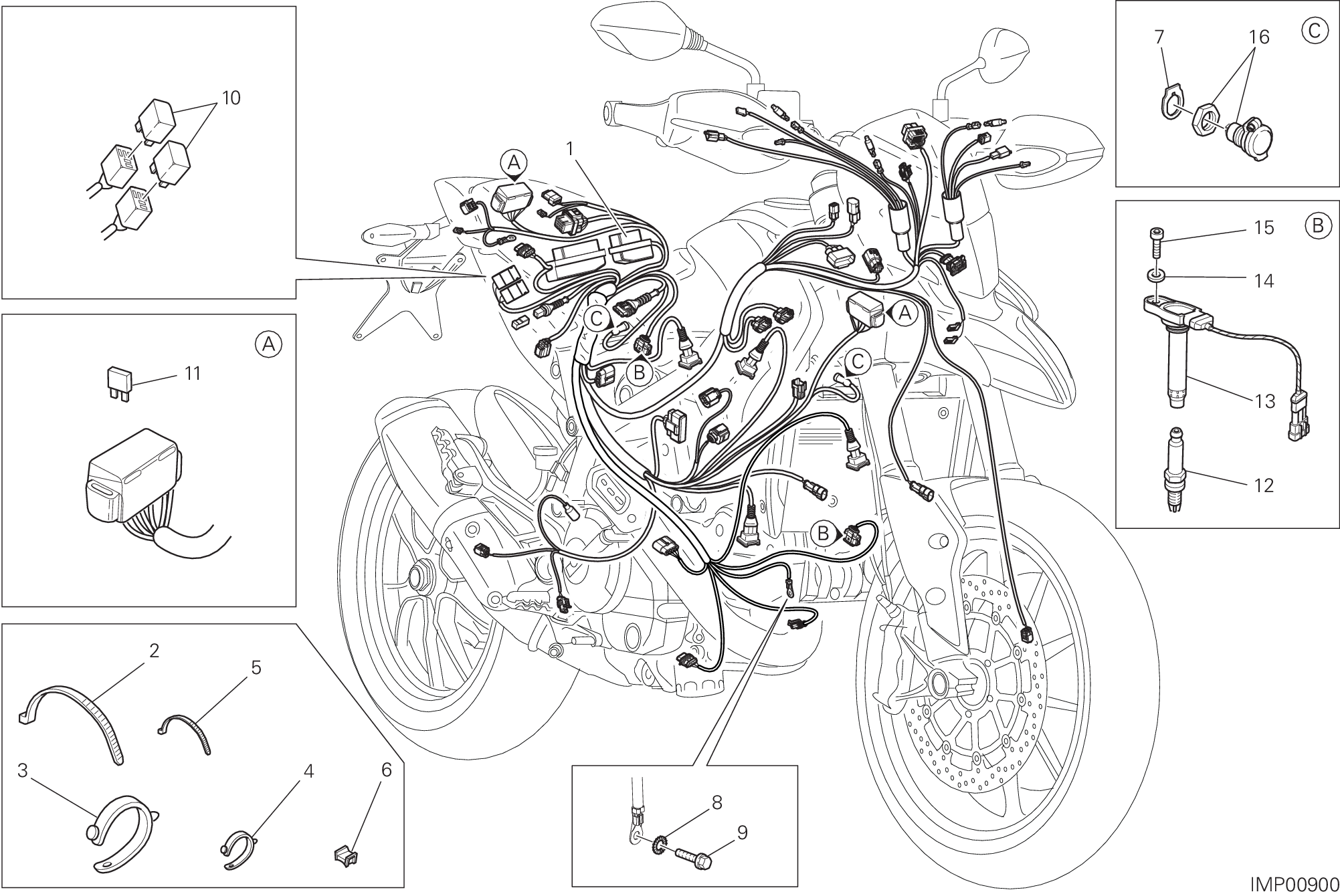 018 FAISCEAU DE FILS POUR HYPERMOTARD HYPERSTRADA 2014