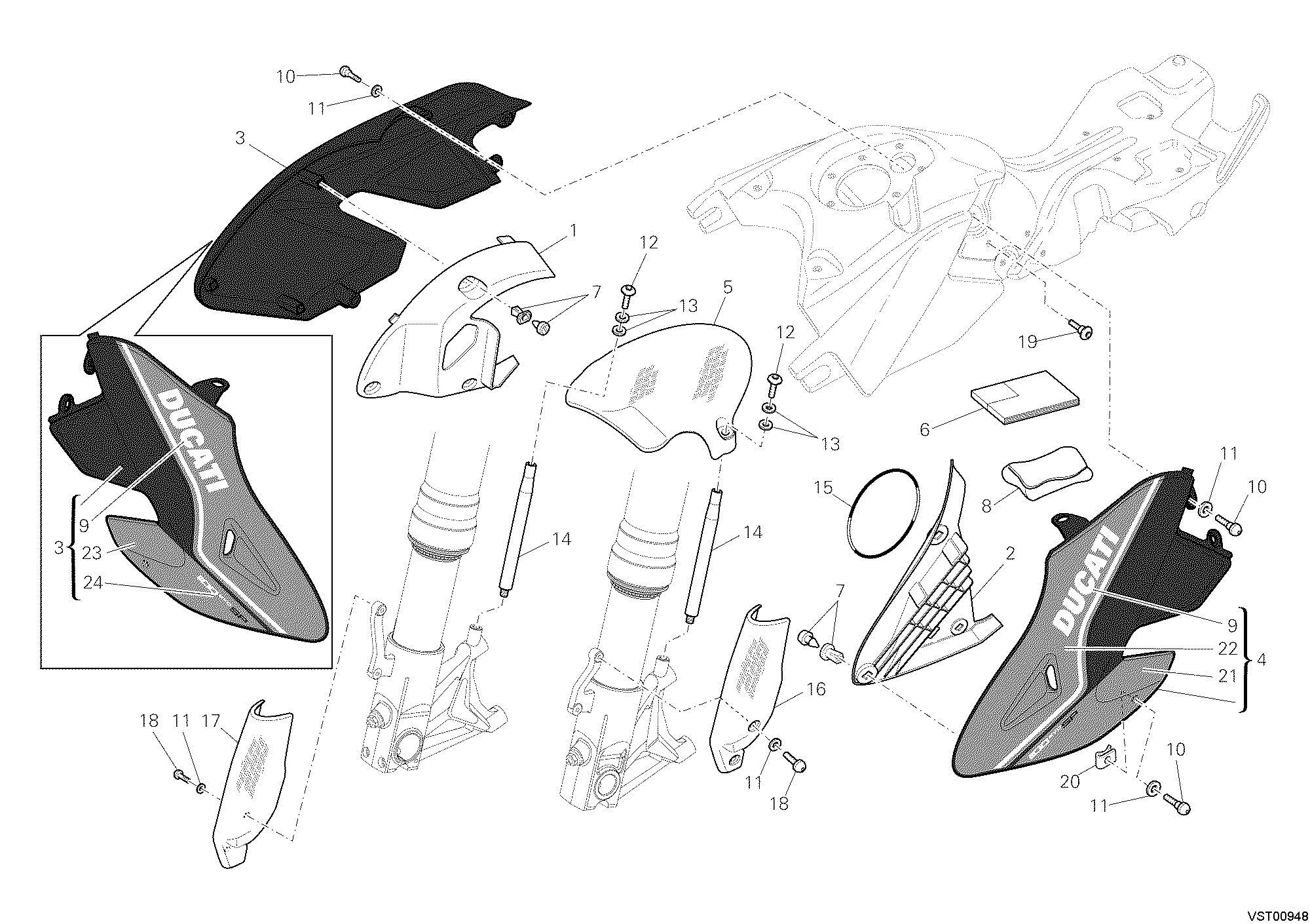 39A HABILLAGE POUR HYPERMOTARD 1100 EVO SP 2011