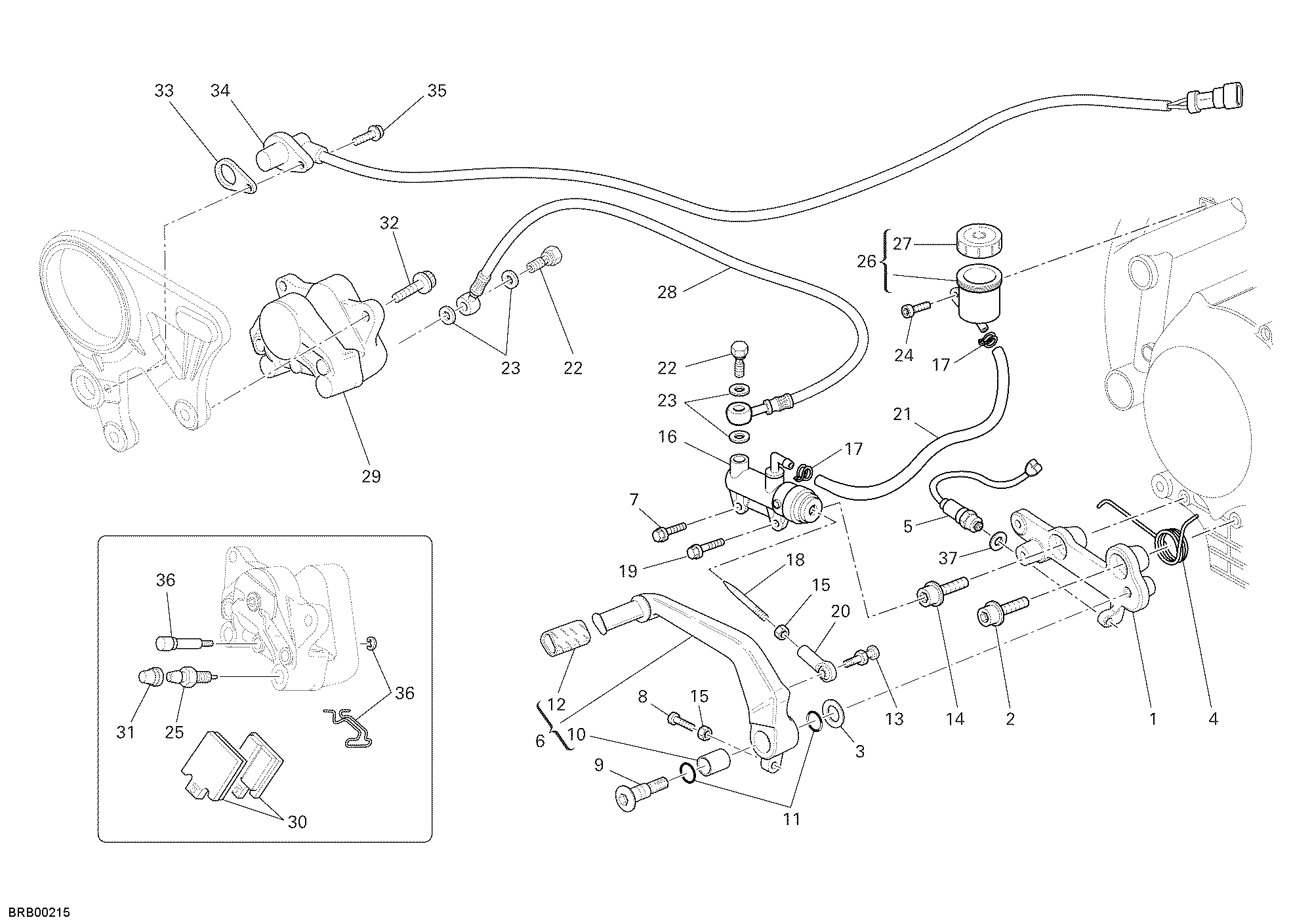 025 SYSTEME DE FREIN ARRIERE POUR SUPERBIKE 1098 2007