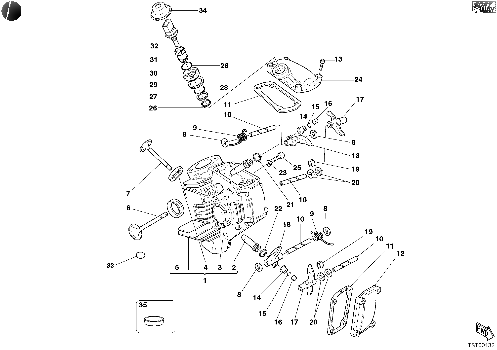 015 CULASSE HORIZONTALE POUR MONSTER 620 2004