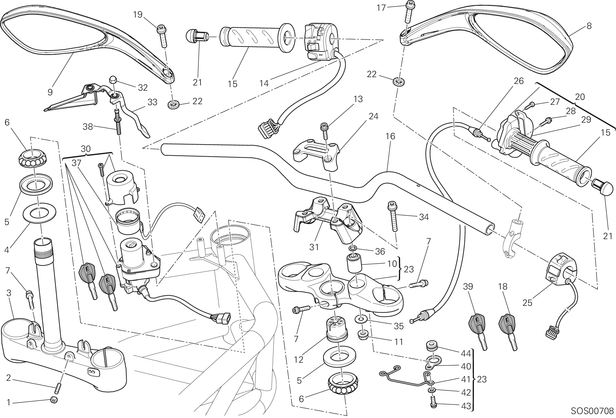 026 GUIDON POUR MONSTER 796 ABS 2014