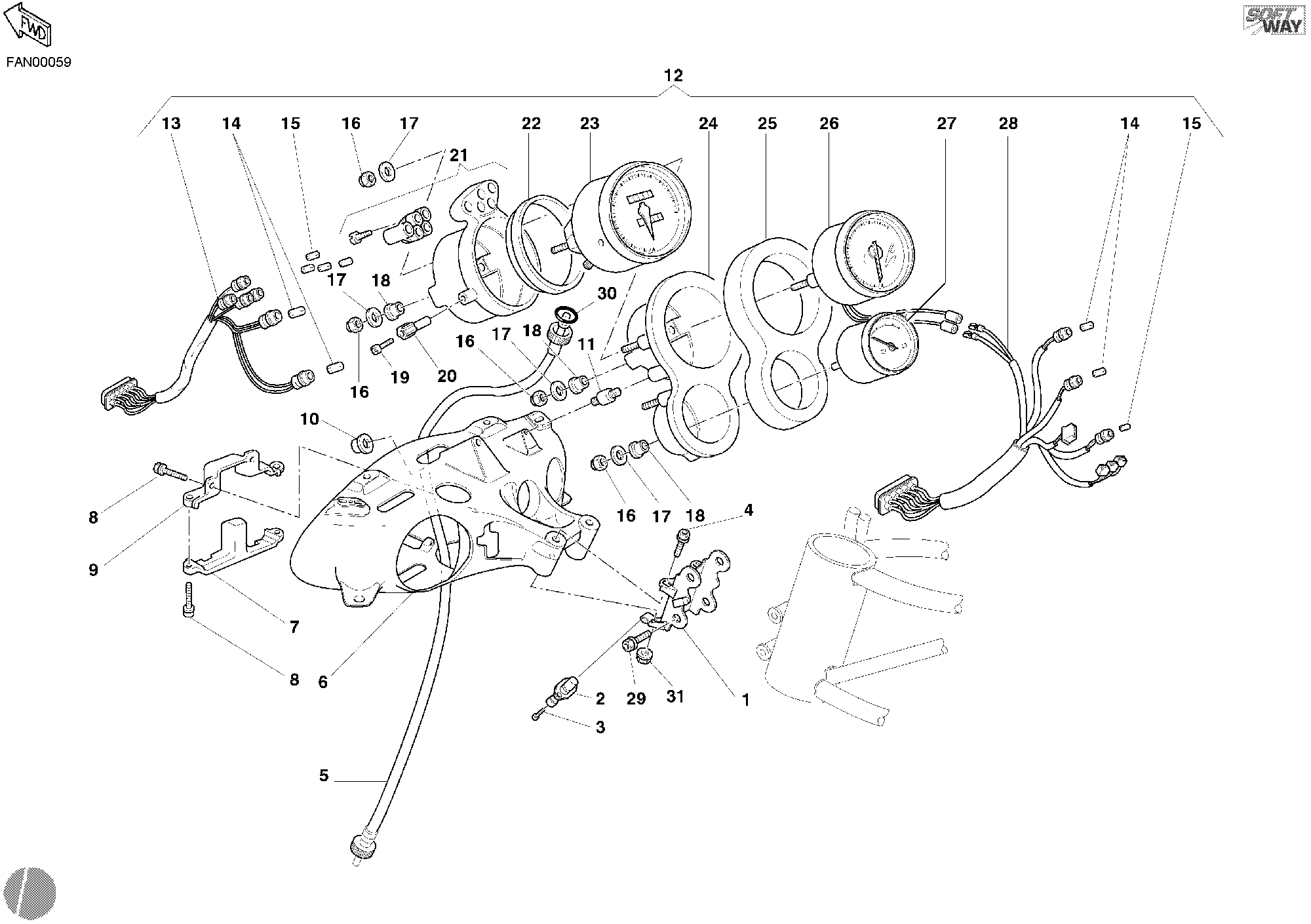 020 COMPTEURS POUR SUPERBIKE 998 S BOSTROM 2002