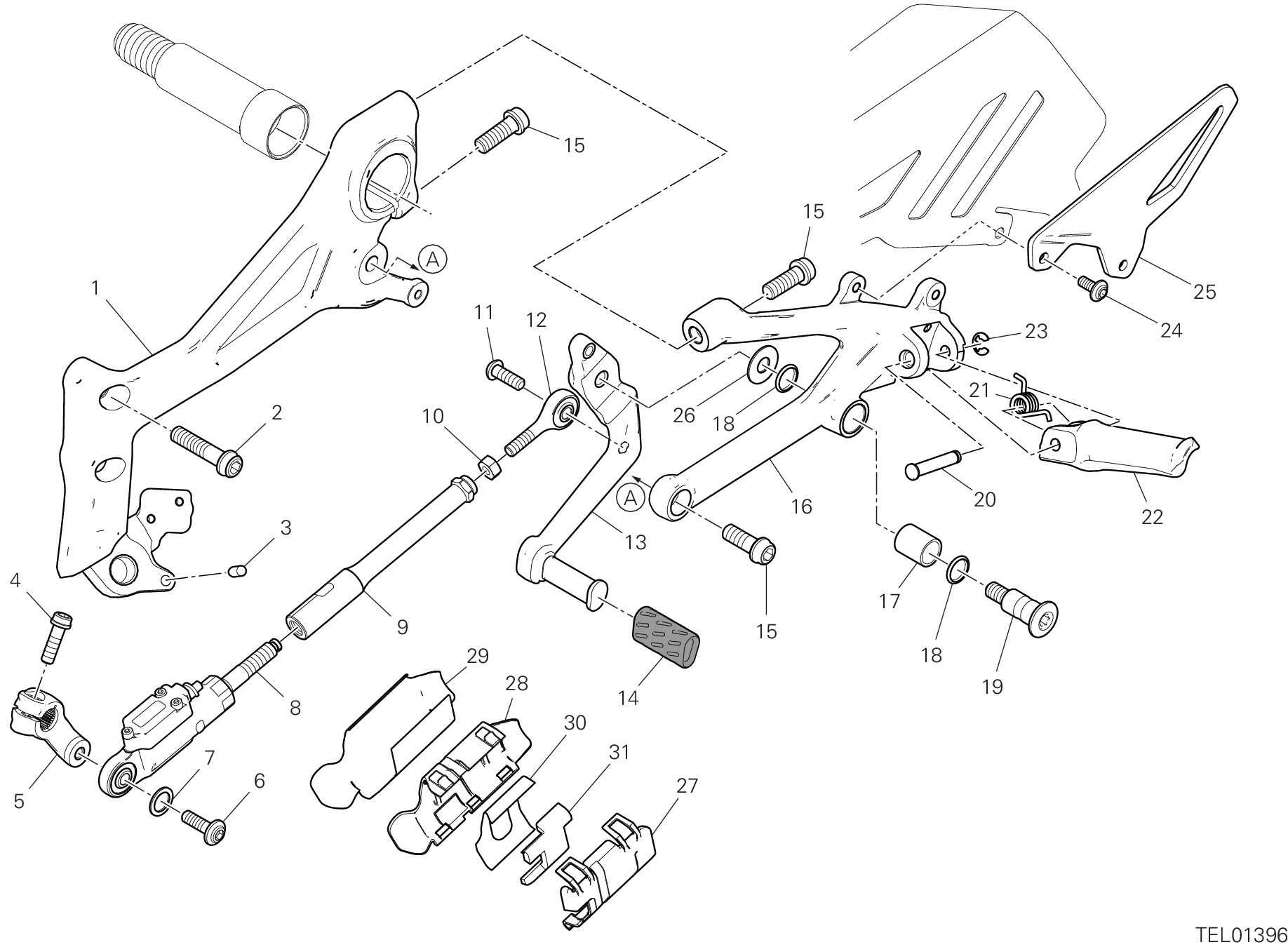 26A REPOSE PIED GAUCHE POUR SUPERBIKE PANIGALE V4 2020
