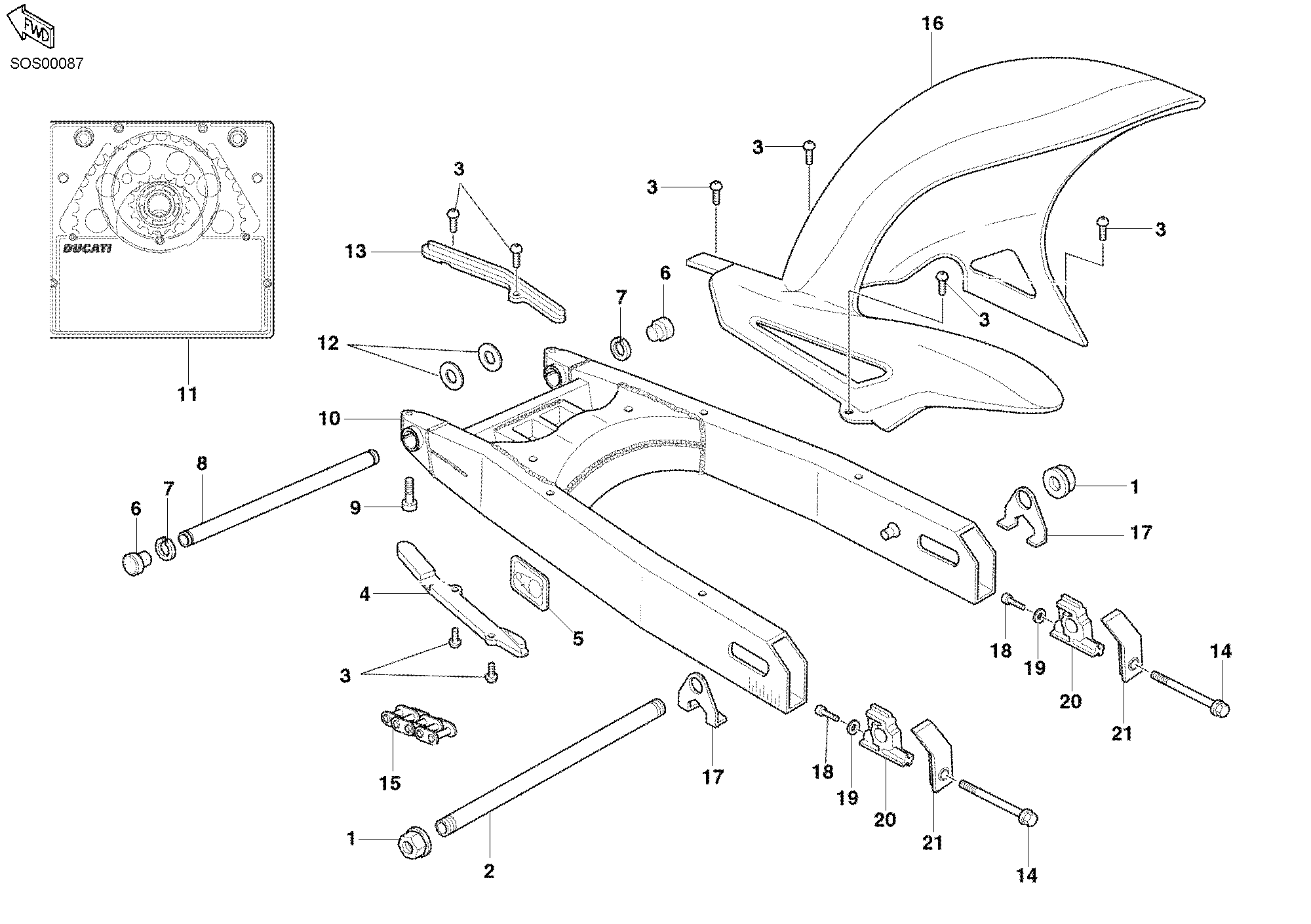 034 BRAS OSCILLANT POUR SPORT TOURING ST2 2002