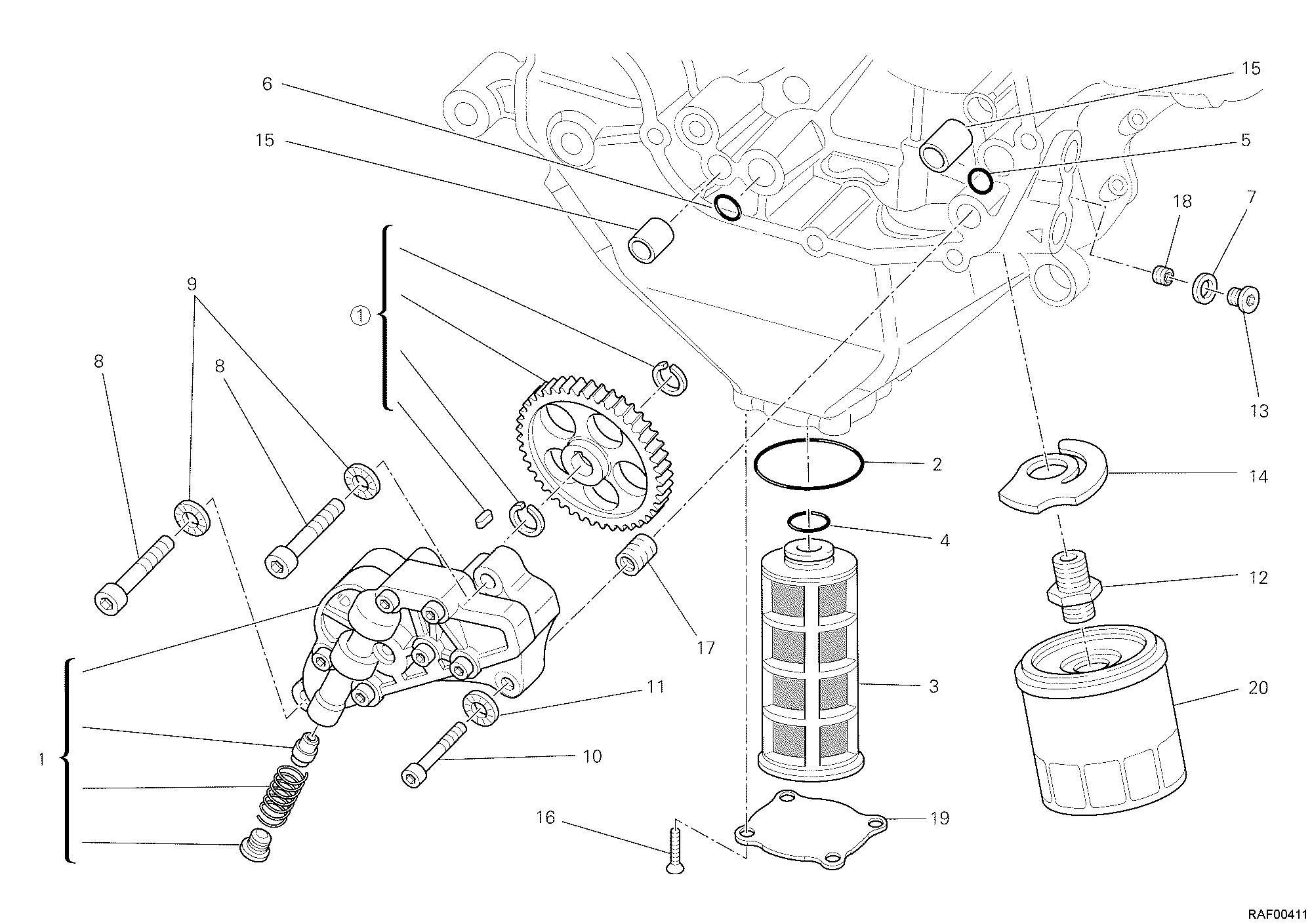 009 POMPE A HUILE FILTRE POUR DIAVEL 2012