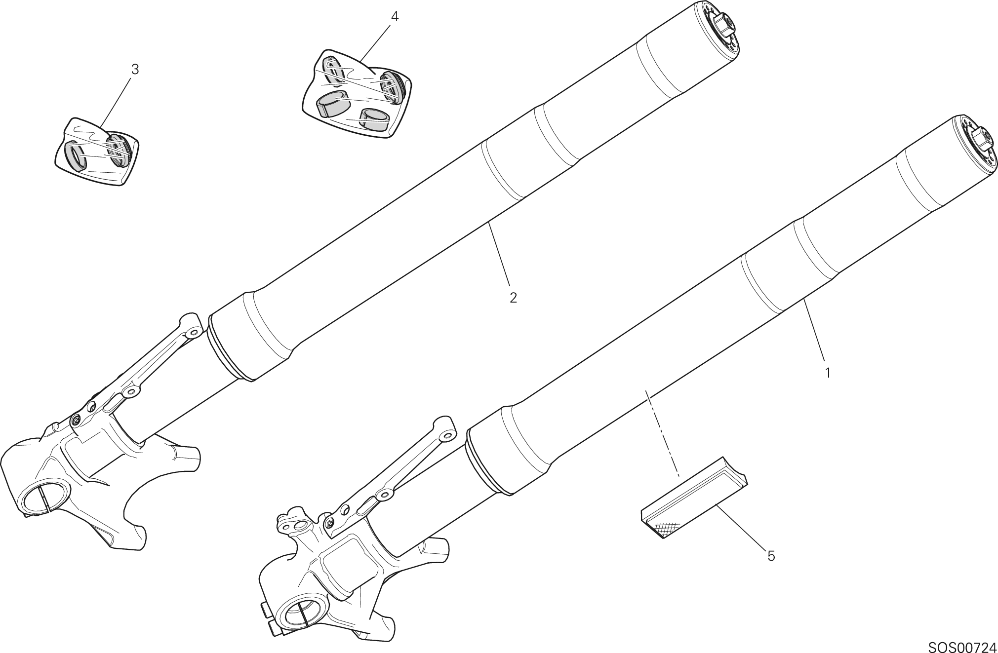 21A FOURCHE AVANT POUR MONSTER 1200 S 2014