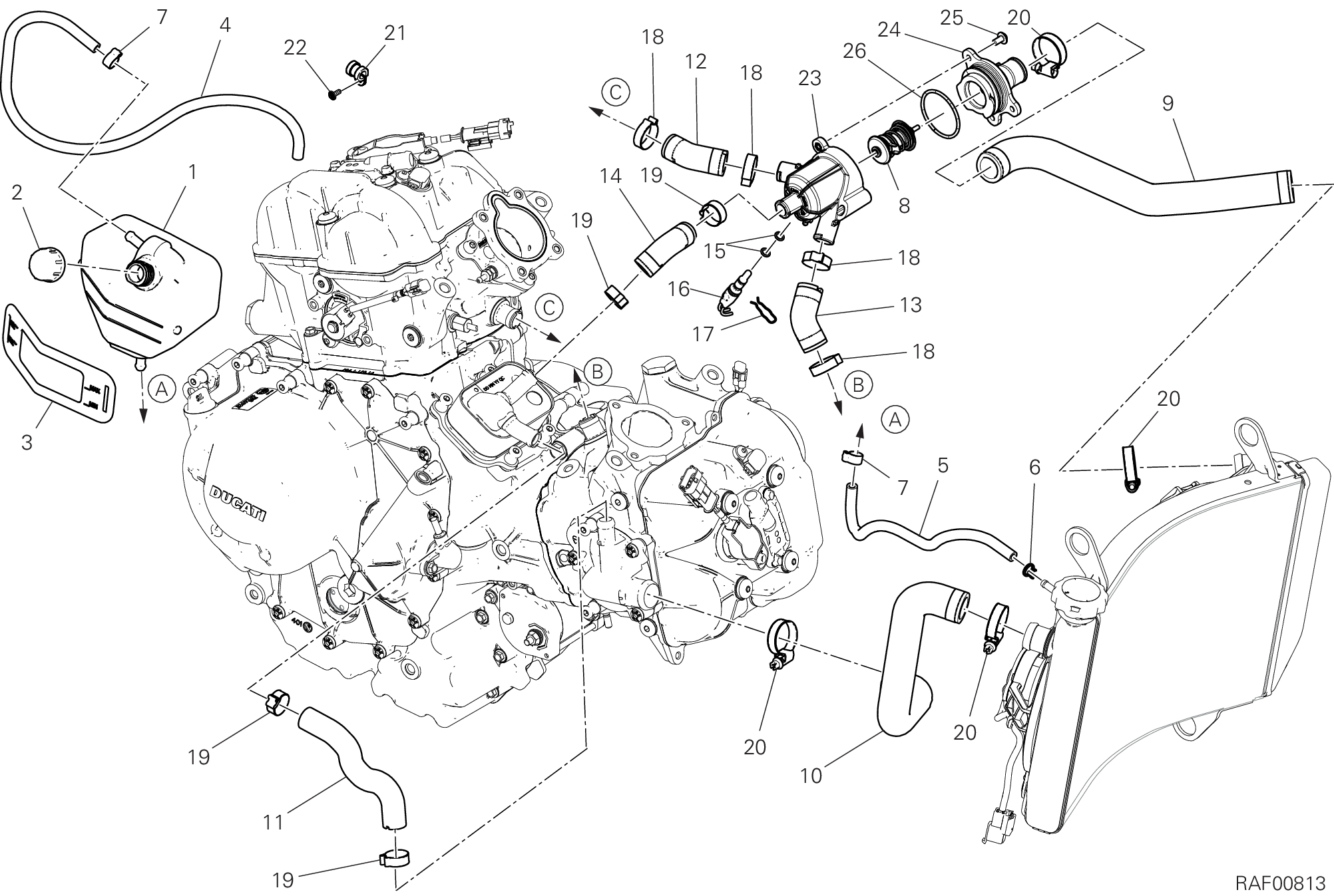25B CIRCUIT DE REFROIDISSEMENT POUR STREETFIGHTER V2 NEW 2025