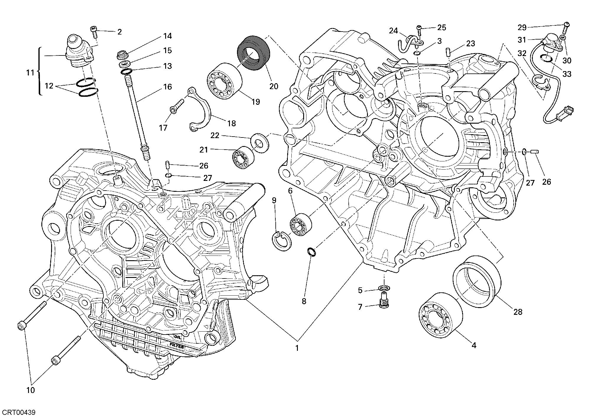 010 CARTER MOTEUR POUR SUPERBIKE 1098 R 2009