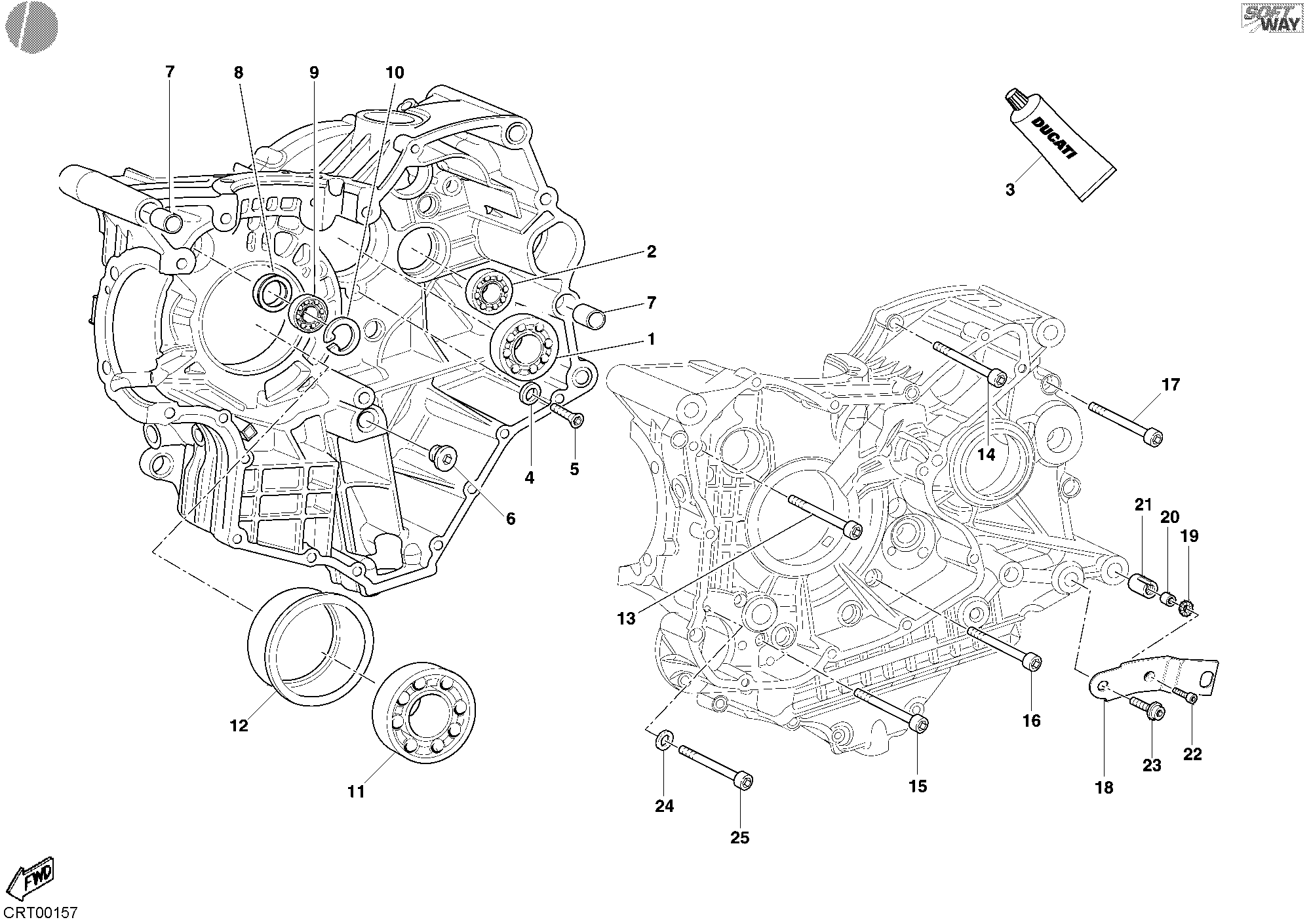 10A ROULEMENTS CARTER MOTEUR POUR SUPERBIKE 999 R 2006