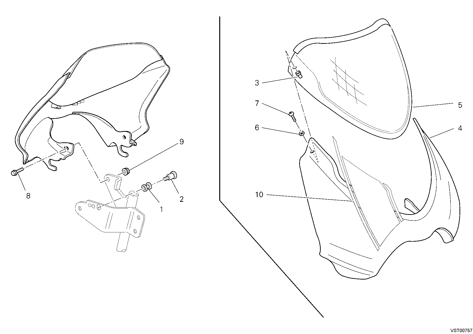 040 CAPOT AVANT POUR MONSTER S2R 1000 2008