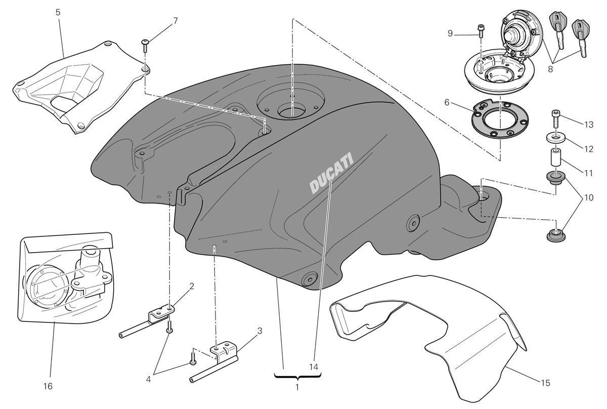032 RESERVOIR CARBURANT POUR STREETFIGHTER 848 2015