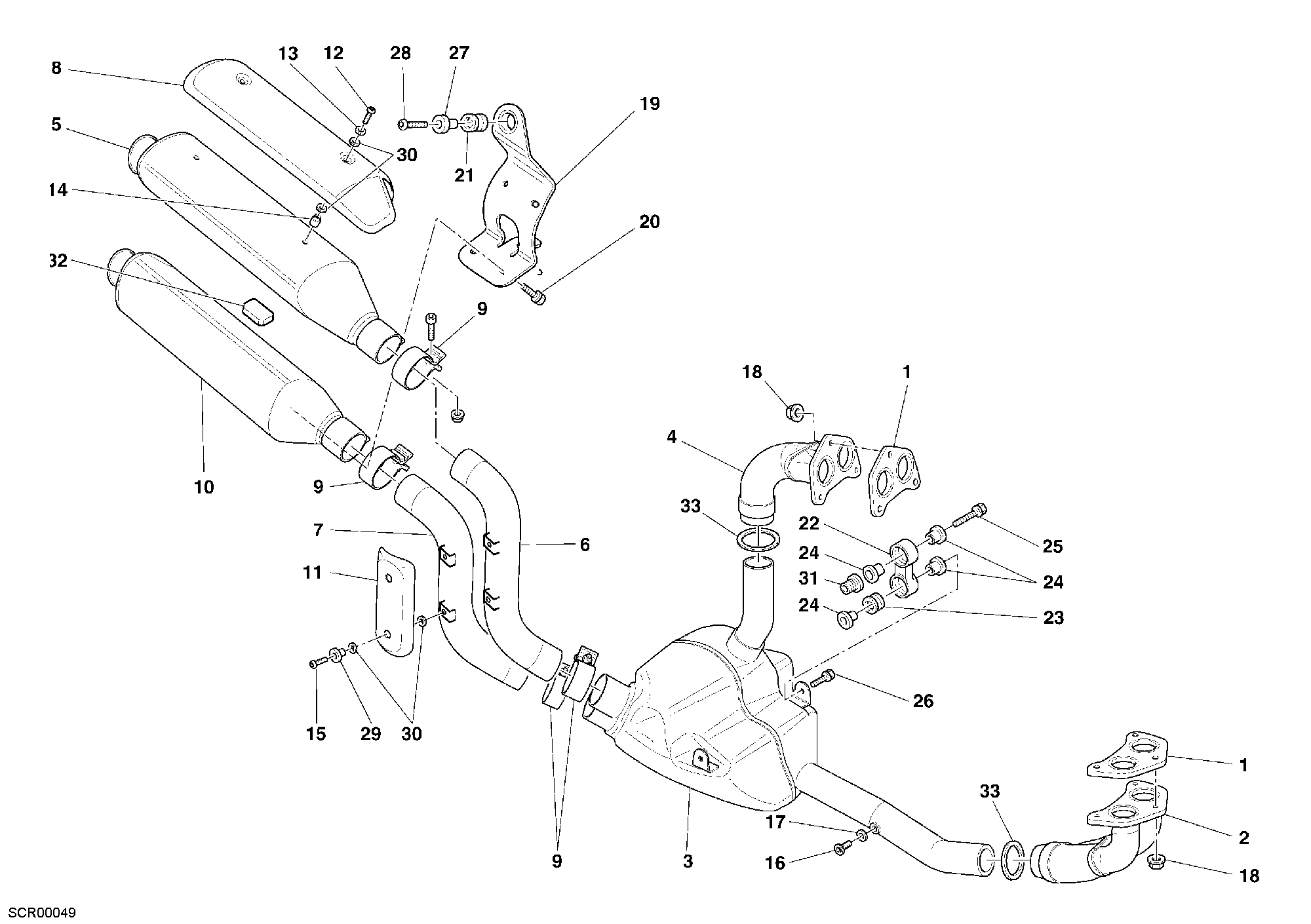 023 ECHAPPEMENT POUR MONSTER S4R 2005