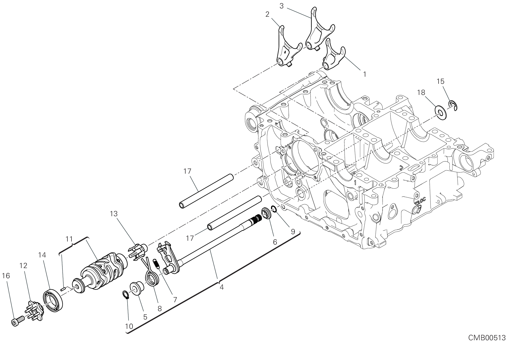 02A TAMBOUR CHANGEMENT VITESSE FOURCHETTE POUR SUPERBIKE PANIGALE V4 R 2019