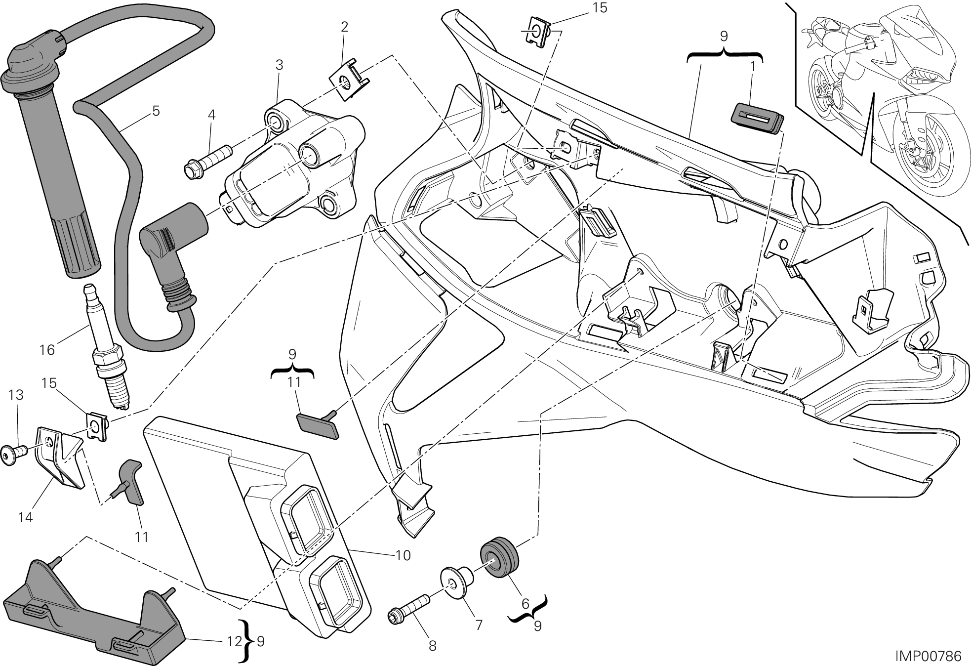 18B IMPIANTO ELETTRICO DESTRO POUR SUPERBIKE 1199 PANIGALE 2012