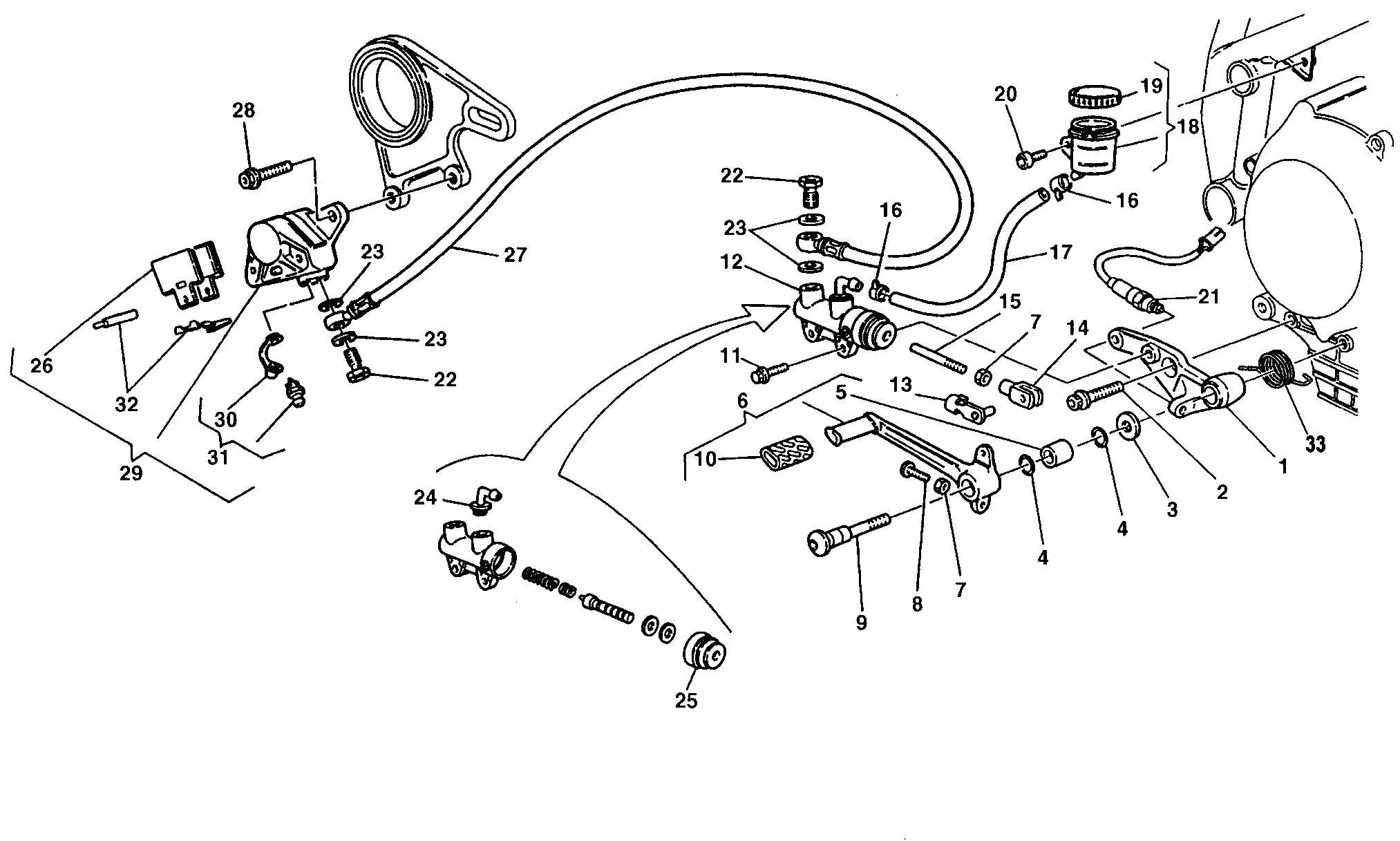 026 SYSTEME DE FREIN ARRIERE POUR SUPERBIKE 916 SPS 1998