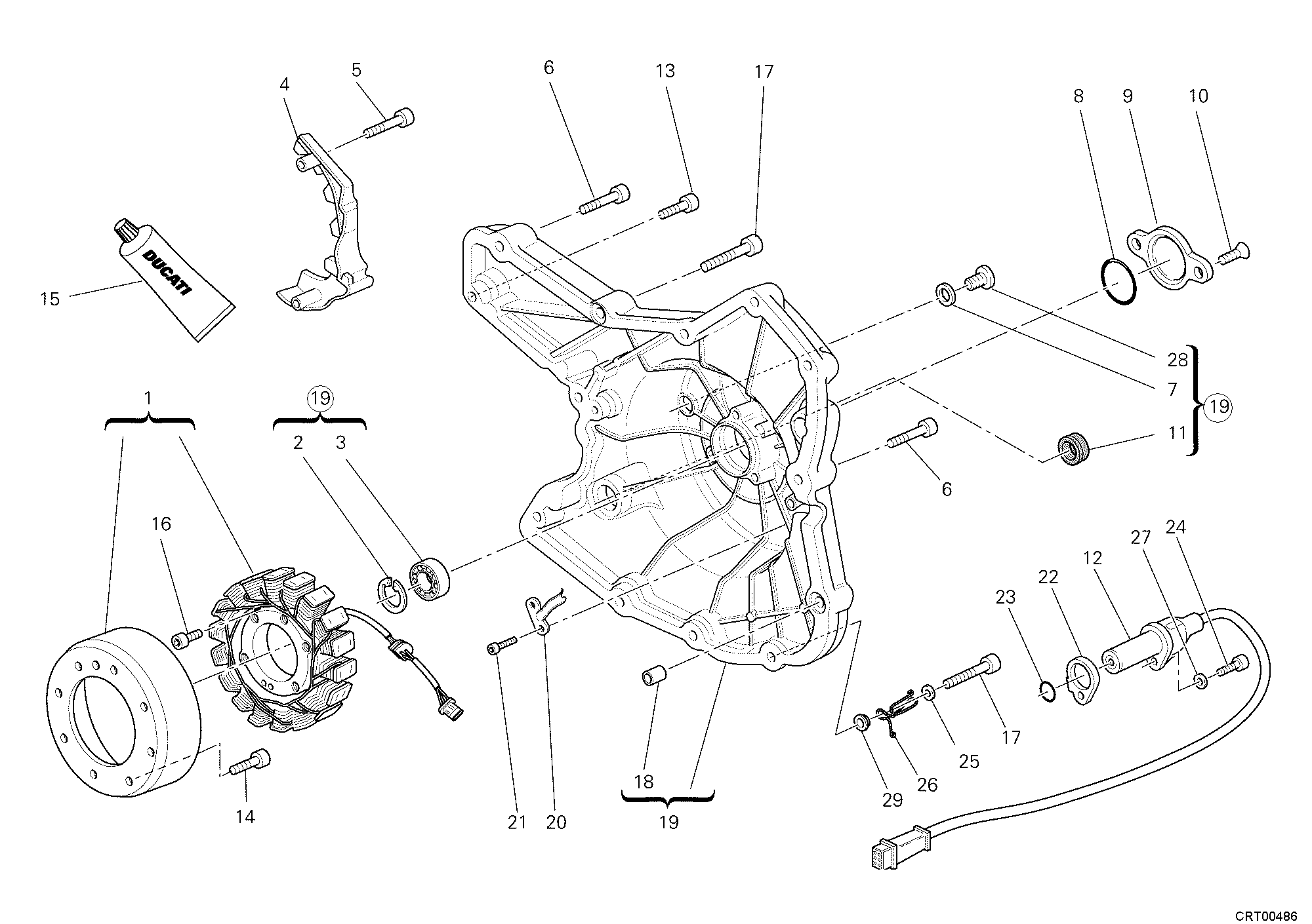 011 COUVERCLE GENERATEUR POUR MULTISTRADA 1100 2009