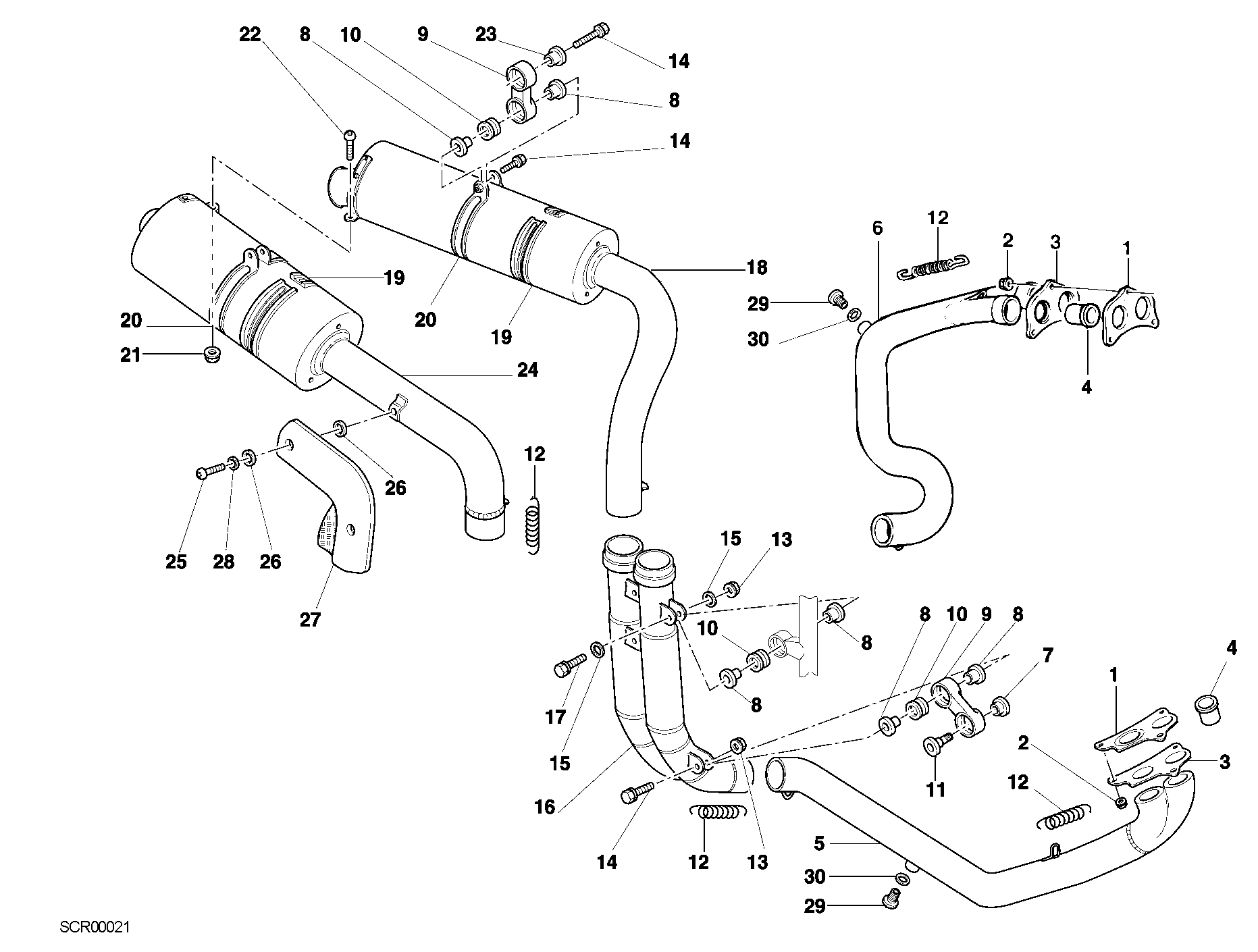 019 ECHAPPEMENT POUR SUPERBIKE 996 RS 2001
