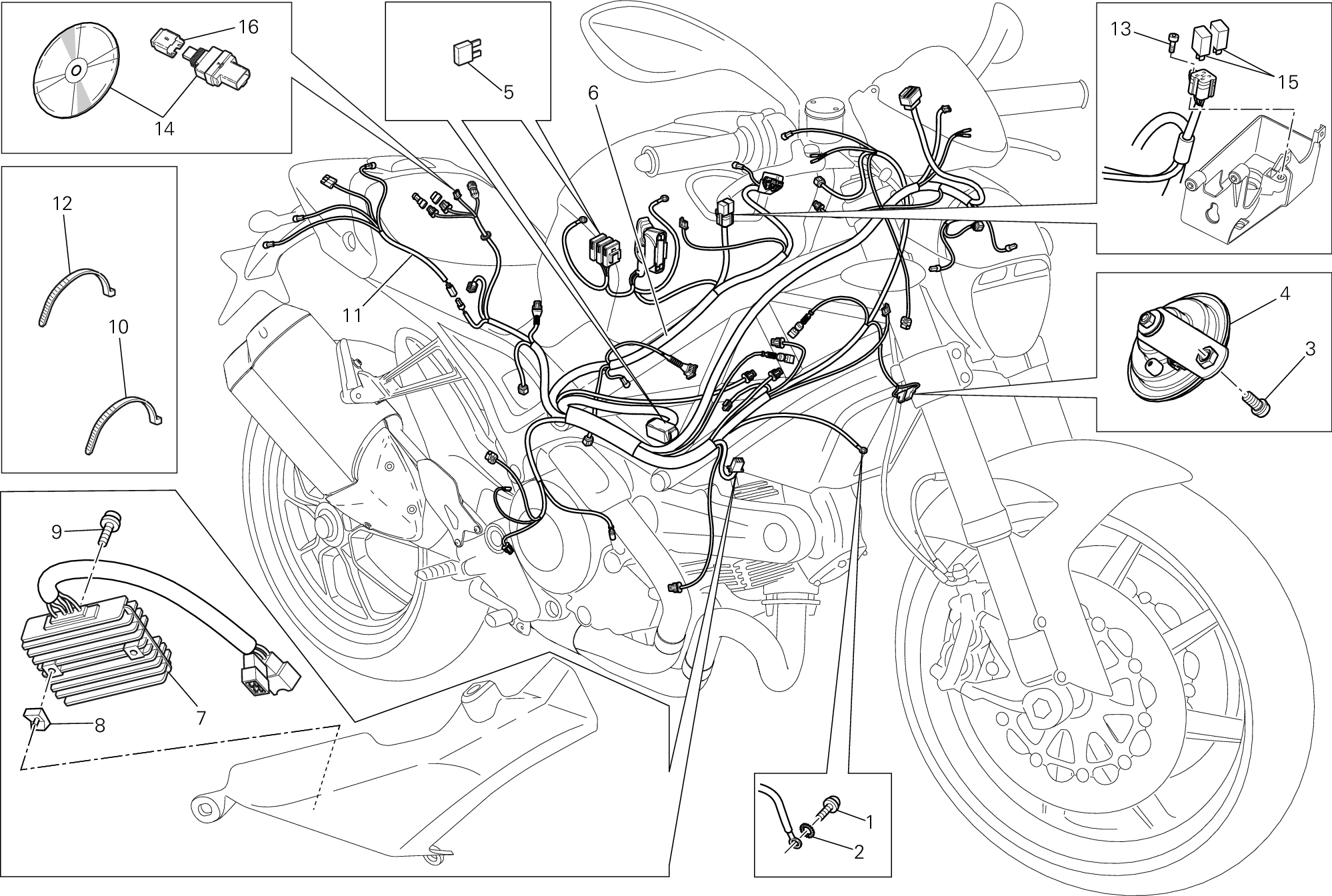 018 FAISCEAU DE FILS POUR MONSTER 1100 EVO ABS 2013