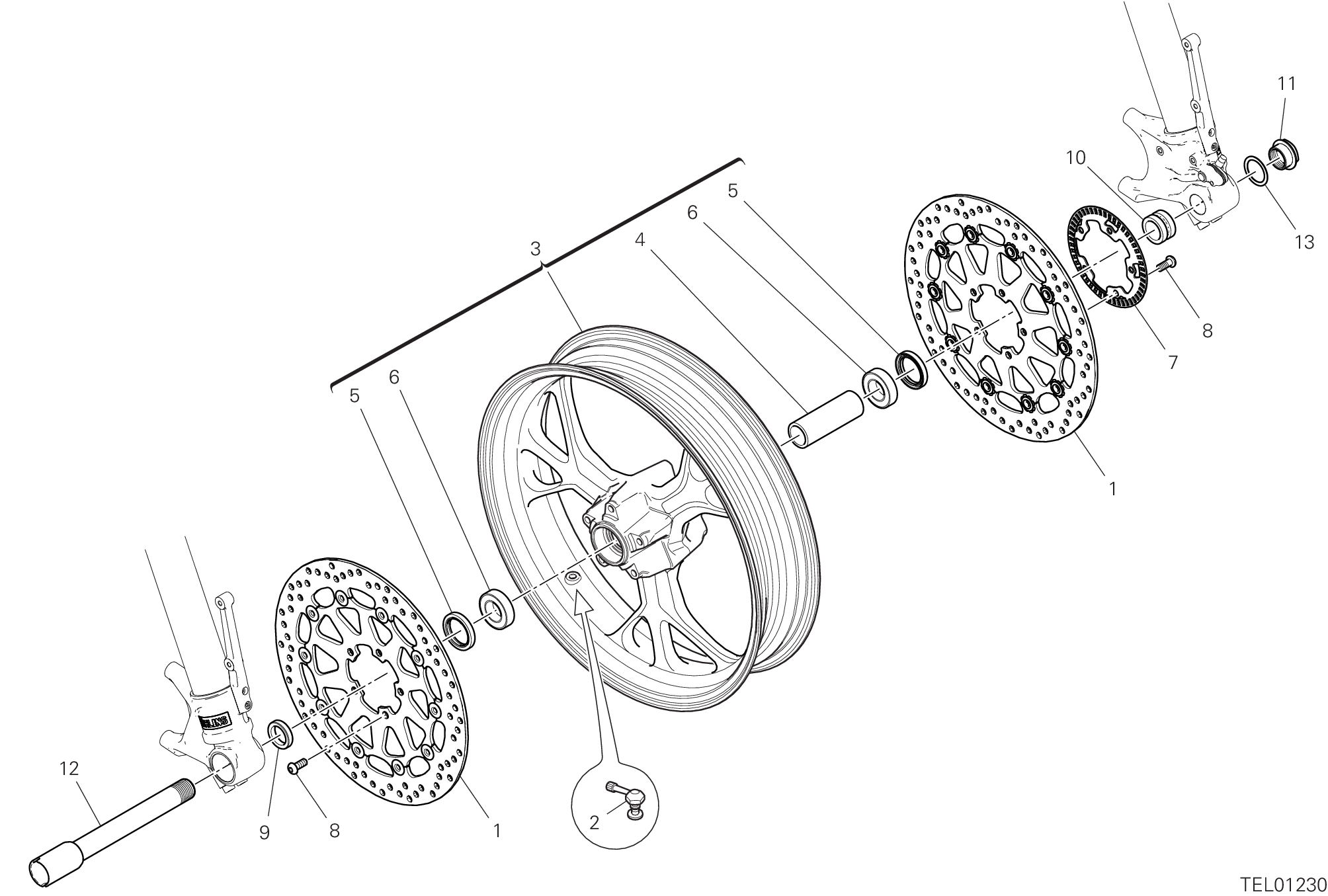 27A ROUE AVANT POUR HYPERMOTARD 950 SP 2019