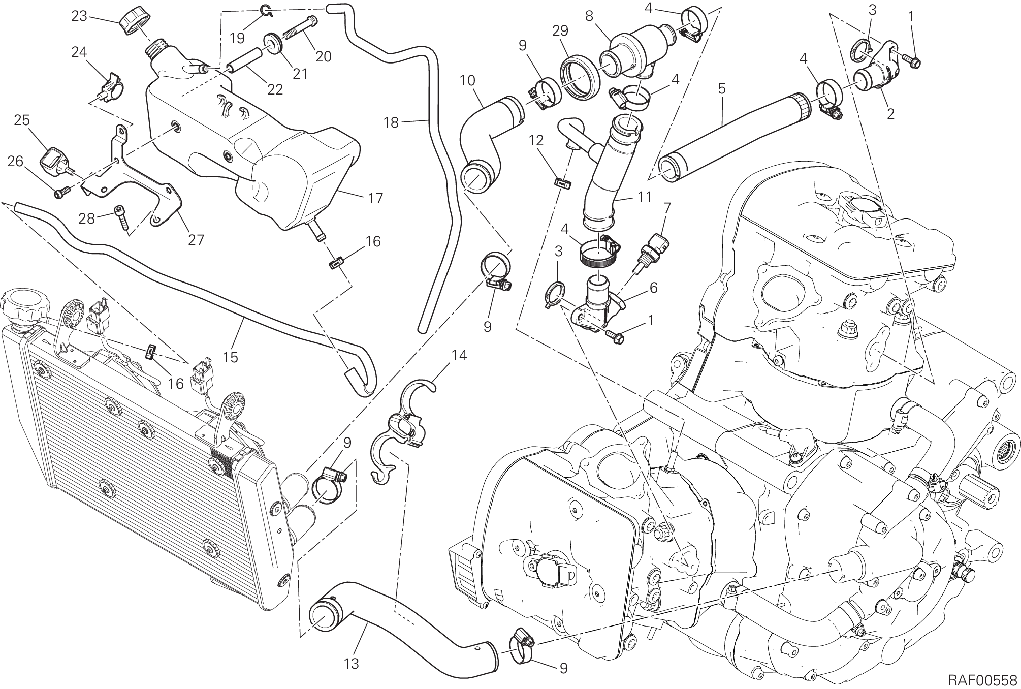 031 CIRCUIT DE REFROIDISSEMENT POUR HYPERMOTARD 939 2016