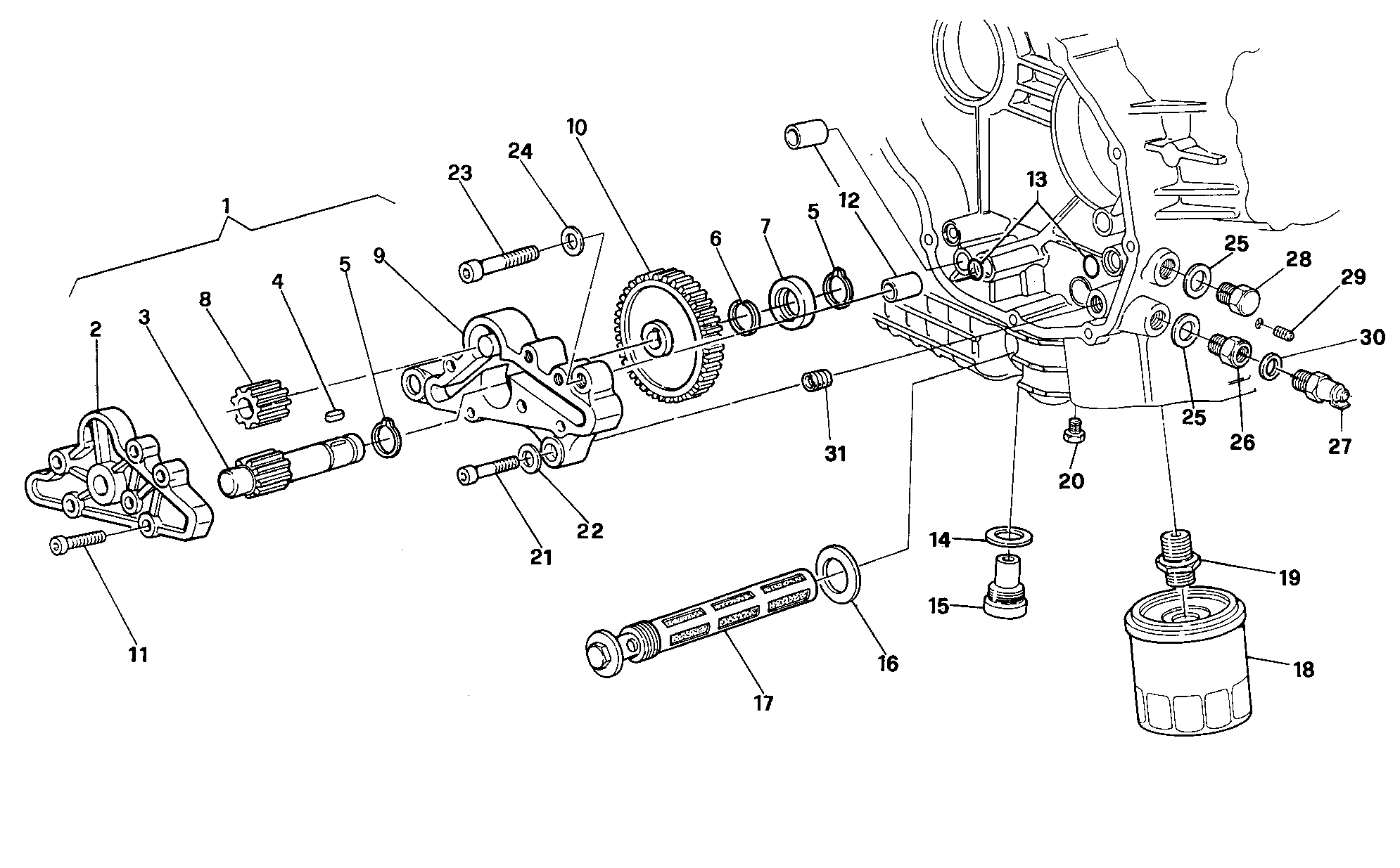 009 POMPE A HUILE FILTRE POUR SUPERBIKE 907 IE 1990