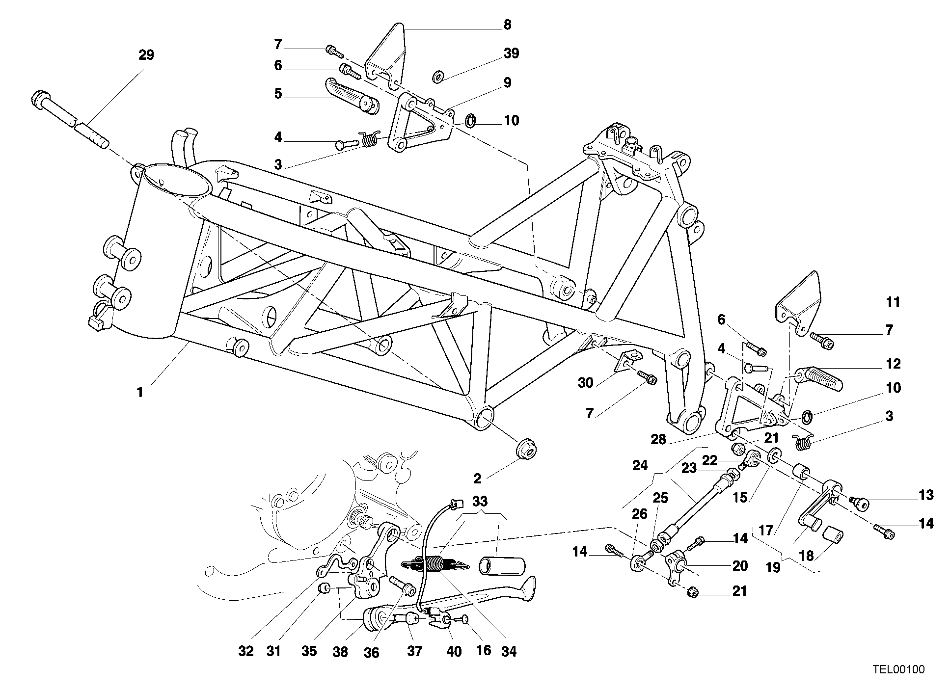 023 CADRE POUR SUPERBIKE 748 S 2001